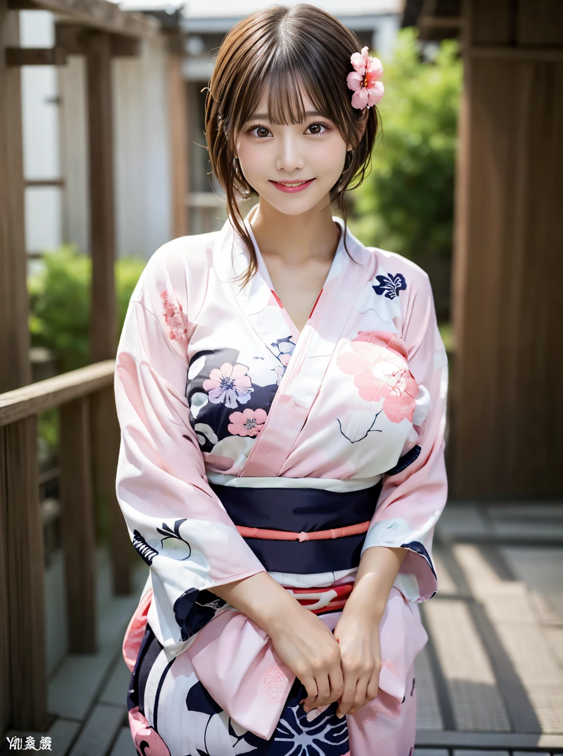 (8K、RAWphotograph、Highest quality、masterpiece:1.2),(Long Bob Cut),Looking at the audience,Viewed from the front,Sexy pose, strong,erotic,student,White skin,knees,Absurd,Small face,前hairを真ん中から分けます、The forehead is visible,(Be embarrassed,Squint your eyes,Glare,strong,skinny,skinny,Irritated)、masterpiece,Highest quality、Ultra-high resolution,One person, One personで,Close-up shot、cute、Return to student,(A pure pink floral yukata:1.5),high school girl,Japanese women,Are standing,(Photorealistic:1.37)、Photon Mapping,Realistic、cuteSmall face,Brown eyes、prospect、Written boundary depth、Blurred Background、photograph,girl、(前hairが見える), hair, kneesが見える,Light clothing,, thigh,Nogizaka idol, actress、Natural Breasts、Cleavage、Super quality、Low people、(Skin with visible pores:1.2)、(Focus on the face)、Check and correct the garment construction