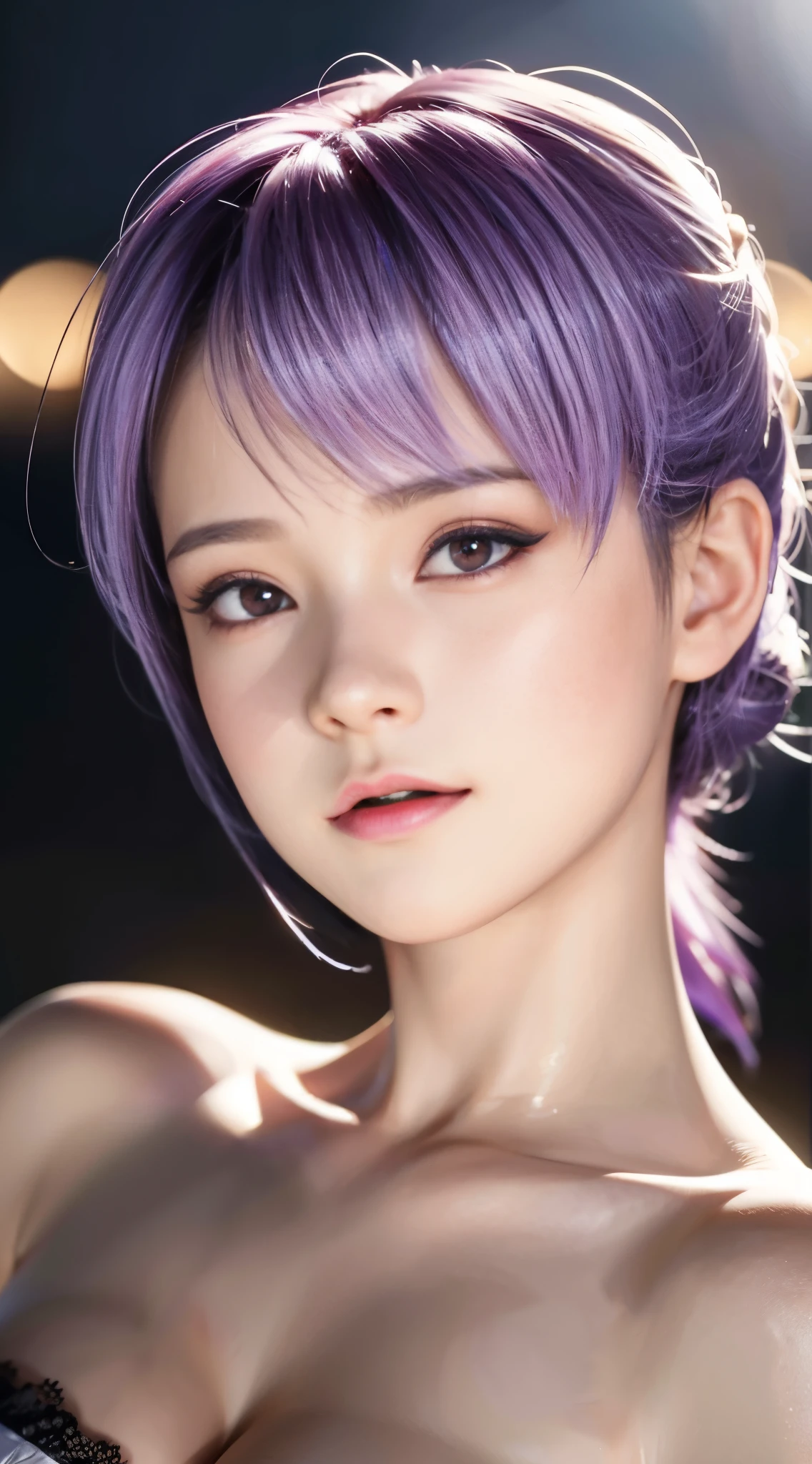 Ayane, red eyes, (TOP QUALITY,Ultra High Definition),(realistic:1.37), Beautiful, fine face , super realistic texture , delicate face, Delicate body, bright colors. HD, 8k. Athletic Body .