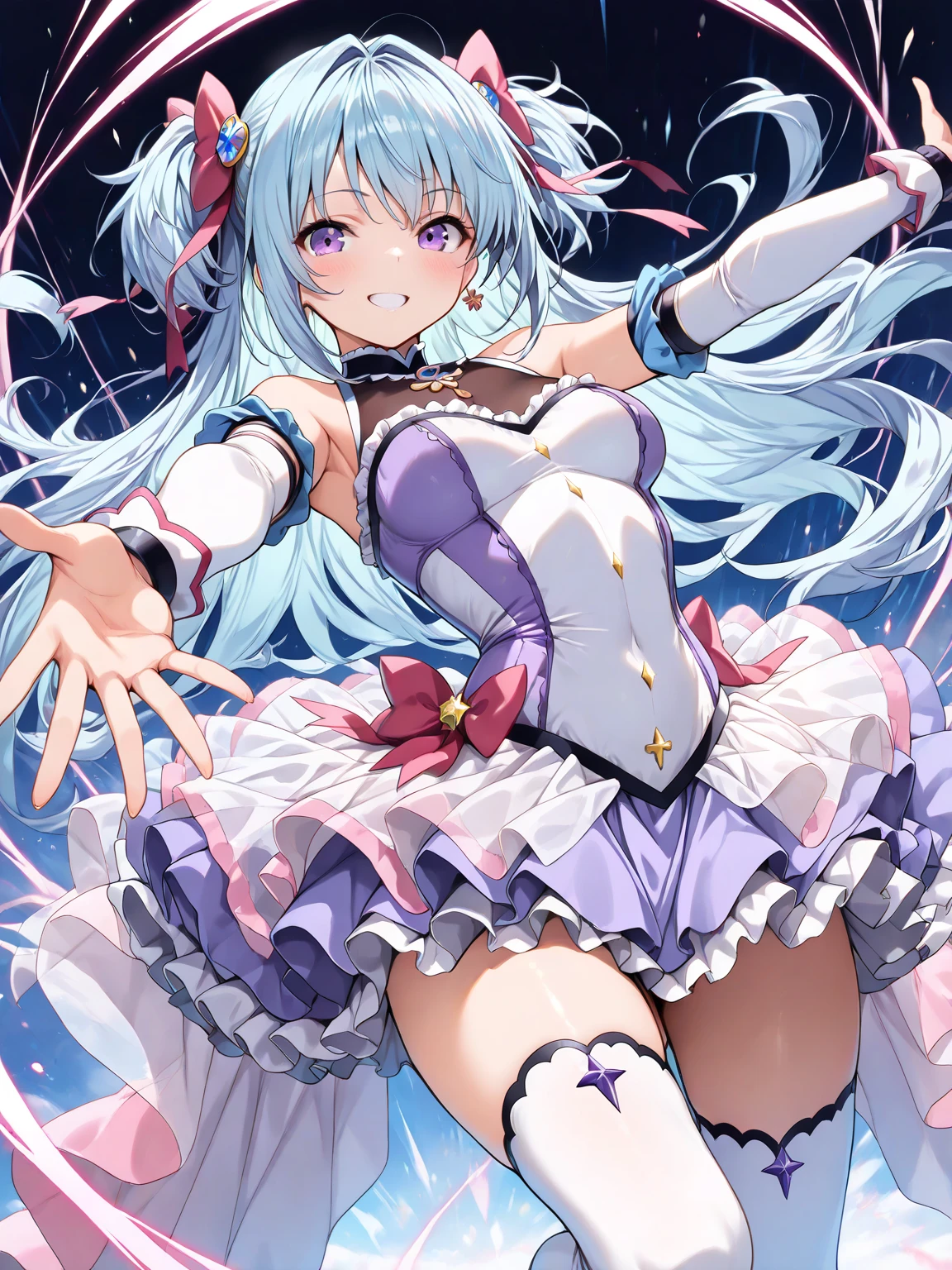 great quality ++ Extremely detailed high resolutionolution, very aesthetic, expressive eyes, (((Perfect face))), (((face symmetrical))), ((good anatomy)), (((perfect hands))), (((8k))), UHD, hd wallpaper, (((detailed high cal, (((((1girl)))))), only, Masterpiece, The best quality, high resolution, Highly detailed, (illustration), Beautiful detailed eyes, ((((full body))), (((solo))), (((((Miyu Edelfelt))))), (((cosplay of weissvale))), (((smiling))), (((fusion))), (((agglutination))), (((Combination))), (((((Whitehair))))), (((ponytail))), (((white dress))), (((jewelry))), (((necklace))), (((earrings))), only, jaeces, earrings, long hair, parody, (((scar))), (((scar ocular))), (((hair ornament))), (((japanese house background))), Side ponytail, scar en la cara, Upper part of the body, (((They smile))), (((cosplay of Weiss Schnee))), (((tiara))), (((jewelry))), (((earrings))), (((neckline trimming))),
