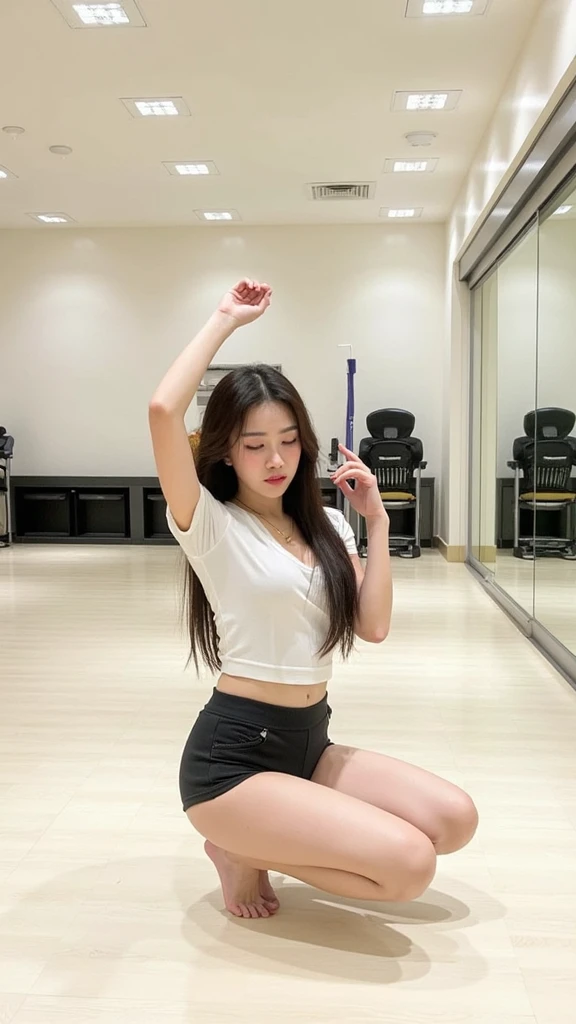 Mujer arafed sentada en el suelo en una pose de ballet., Chica coreana, Cara bonita con brazos y piernas, Xision Wu, con leotardo blanco, beautiful asian girl, usar medias blancas, Xintong Chen, Traje de ropa ajustado blanco liso, Wenfei Ye, Hermosa joven coreana, Asian girl, Pose atractiva, Hermosa mujer surcoreana, en ropa blanca
