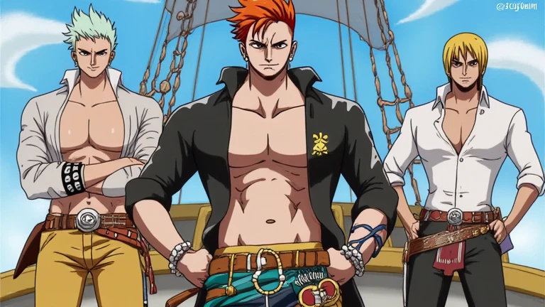 (masterpiece, best quality), intricate details,
1boy, man, red hair, straw hat, Shnks, shanks \(one piece\), scar on face, high quality , devil