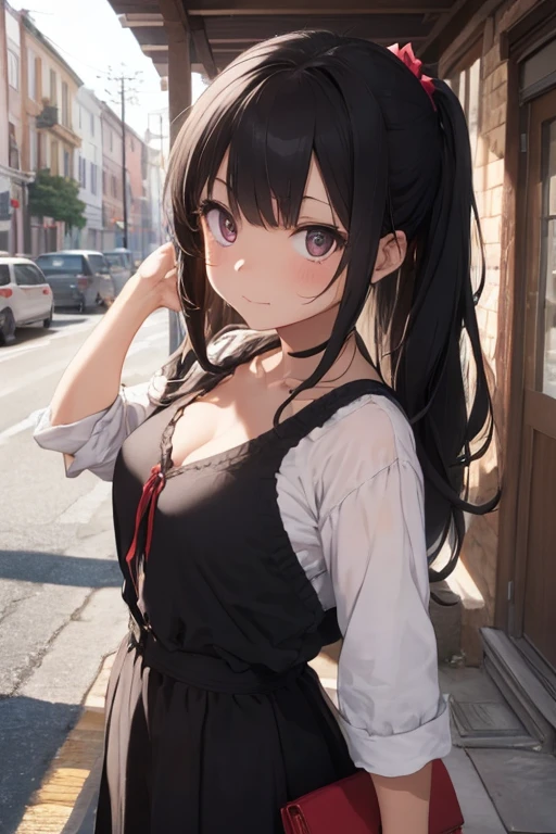 {{{masterpiece}}}, {{{best quality}}}, {{ultra-detailed}}, {illustration}, {{an extremely delicate and beautiful}},everyday, cute, girl, energetic, active, tomboy, jumping, black hair, cute panties, skirt fluttering , You can see cleavage, (nsfw:0.3)