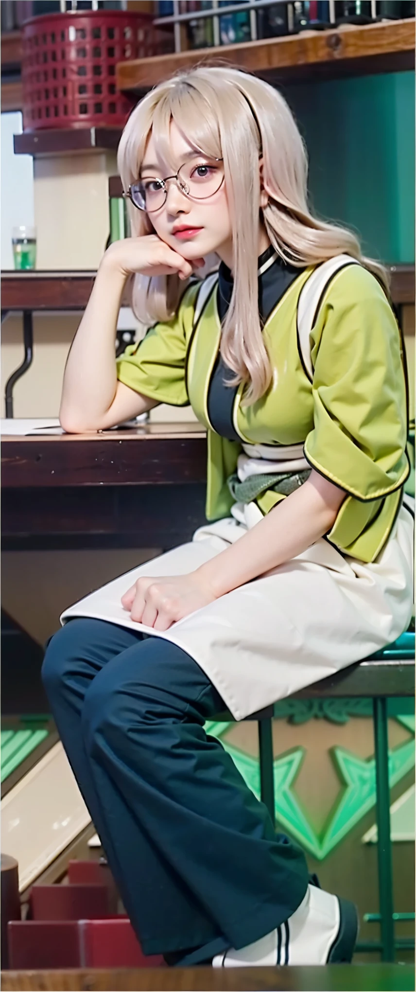 (Completely live action:1.37), (xtremely realistic textures:1.37), (masterpiece, best quality:1.2), (8k uhd, 16k, 32k, ultra high res), amazingly realistic skin, amazingly realistic photo, superrealism, (photorealistic:1.37), (RAW photo), extremely realistic, (extremely realistic all details), (extremely realistic all textures), extremely realistic lighting, extremely realistic shadow, (japanese girl:1.5), ((young face)), smiling, happy, extremery realistic face, extremely realistic skin, extremely realistic eyes, extremely realistic background, extremely realistic detail up, kkw-ph1, ((extremely intricate details, mechanical armor, dark elf, dark skin, elf ear, red-frame glasses))