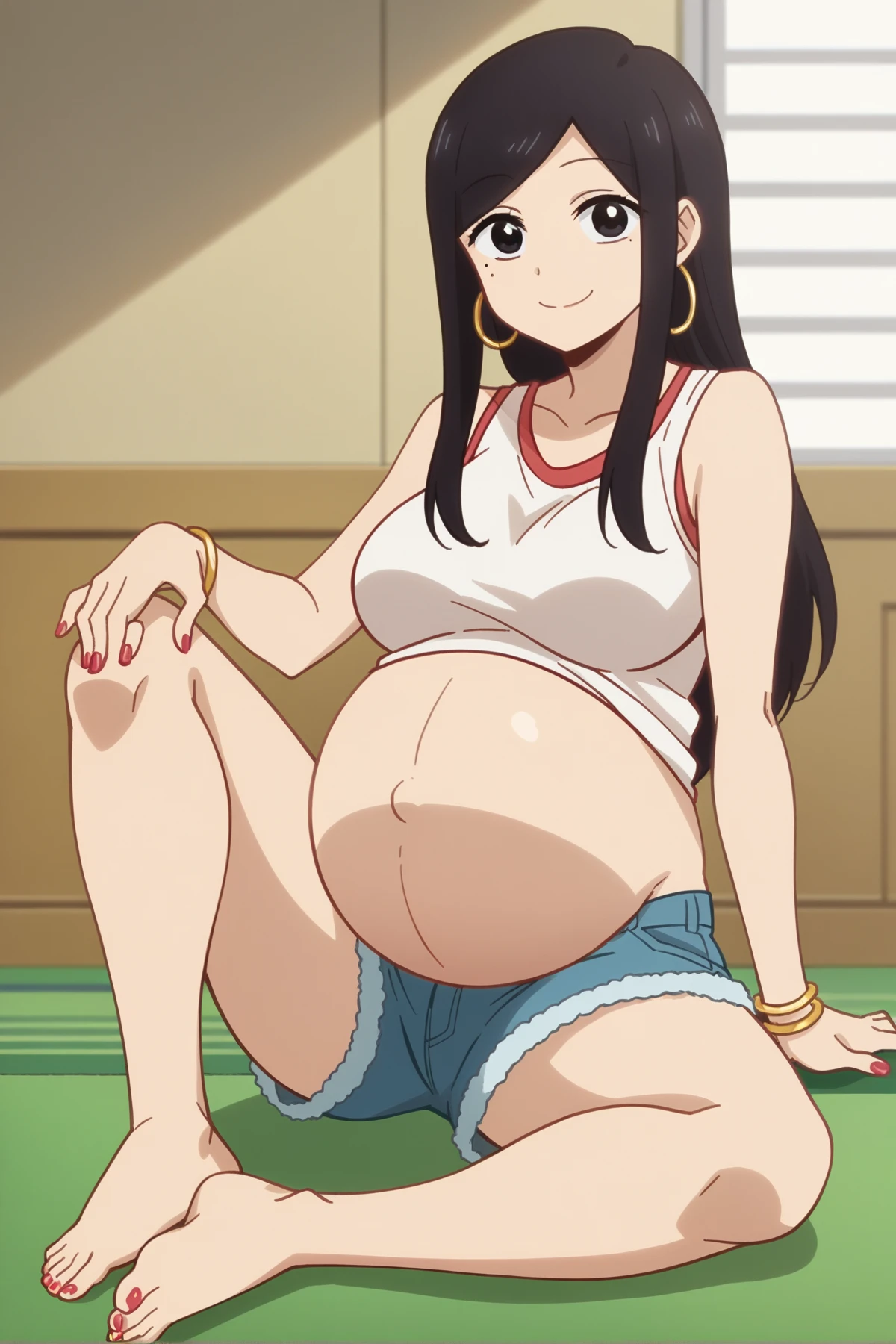 2 Asian girls, both farting side by side, desperate to poop, in toilet, farting while making out, stomach growling, wearing  , malaysian girl, stomach bloated, hands hugging stomach, pained expression, shocked and embarrassed, mouth open in shock, blushing, beautiful and cute face, anime art style, fit body, tall and thin, view from front