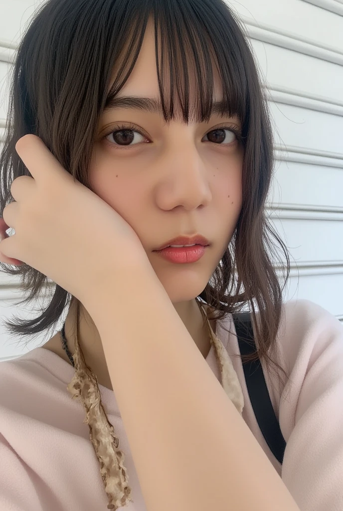 best quality, lifelike, 8k, high resolution, girl, 1 person, Miss, clean hands, (Skin dents), (professional lighting), (portrait: 0.6), (button down office shirt: 1.), (white collar: 1), Gorgeous, (black hair))), (short straight hair: 1.4), (flowing hair: 1.6), (audience Looking 1 Eyes of a girl: 1), ((audience: 1.6)), (One girl Looking at the Camera), lifelike, (Bokeh), (portrait: 0.6), (dynamic poses: 1.2), masterpiece, complicated, actual, Smile着, sharp focus, Winning photo, SFW, (Smile: 1.5),