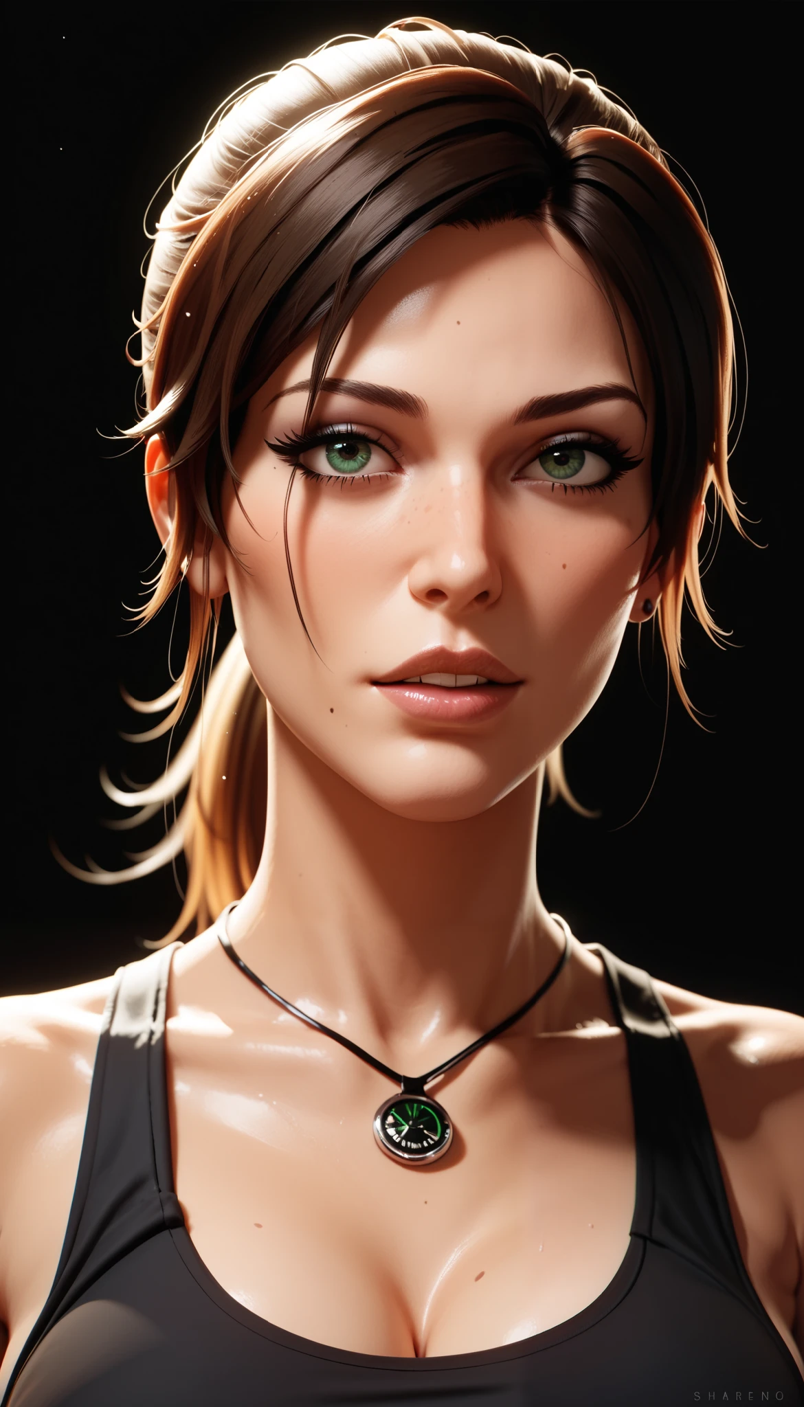 lara croft, black background, clear background