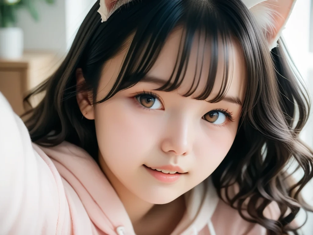 Best image quality, Focus, Soft light, Black hair, (Japanese)), (((Front, 15 years old))), (Depth of field), Ultra high resolution, (Real: 1.4), RAW photo, ((pajamas))