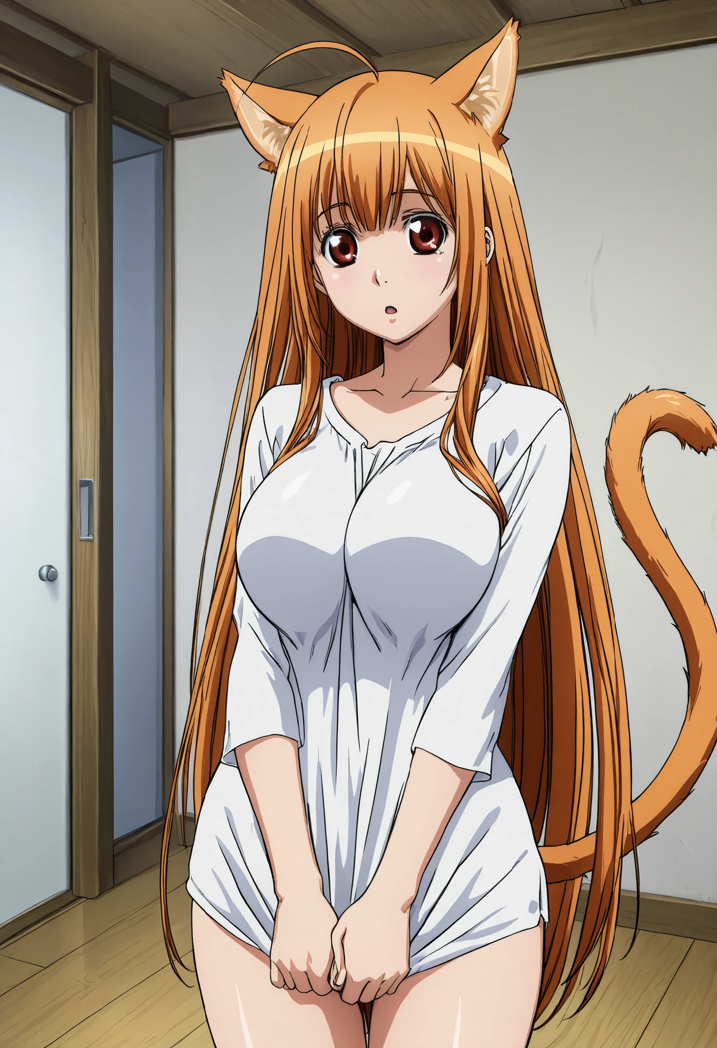 Eris, asobi ni iku yo, 1girl, masterpiece, best quality, 8k, high resolution, thin cat tail