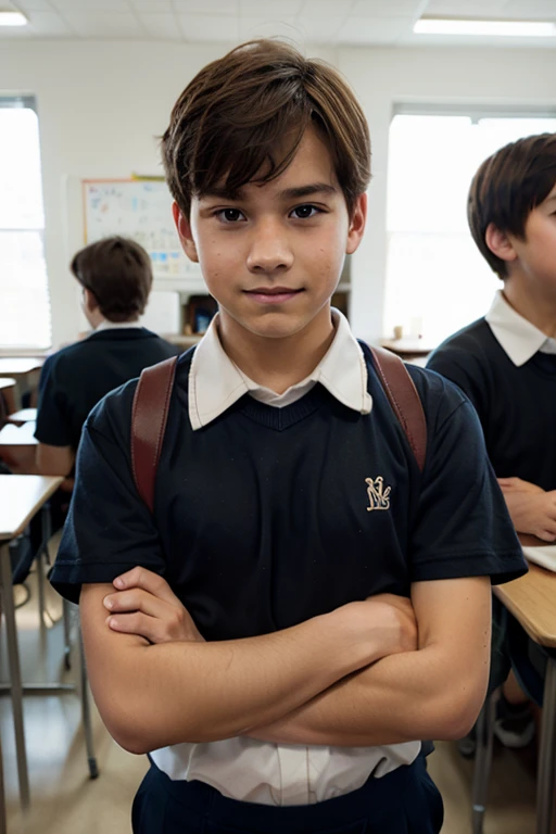 Elementary school boys and girls giving confident presentations