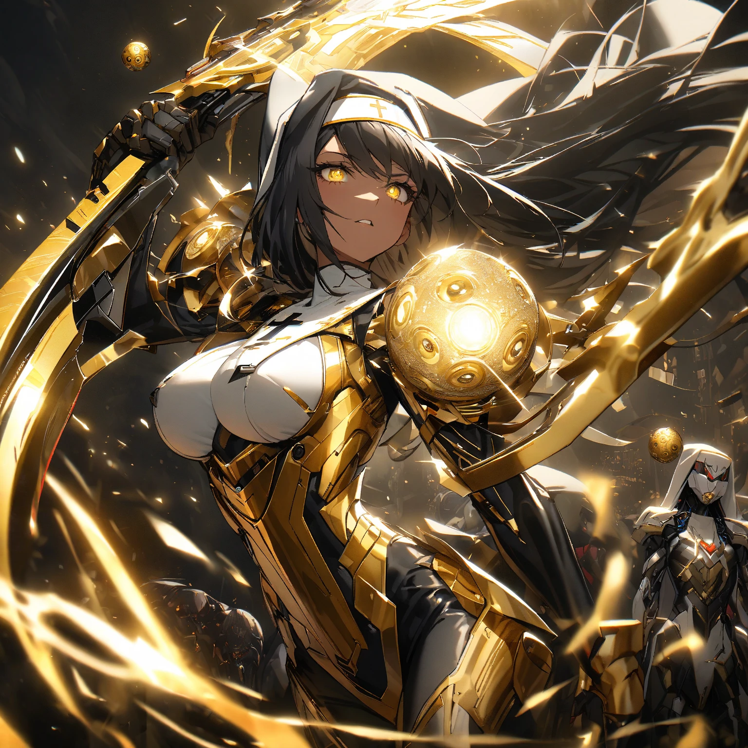 ((high quality,1 succubus,Transparency,Sexual desire,smile,,Black shaggy hair,))),
((Huge breasts,Big thighs,Huge ram horns,See through)),
Black bodysuit,Lots of yellow belts,
Yellow frills,Yellow big sleeves,Yellow hair ornament,Yellow Thigh Boots,
Sweating profusely,Large amount of steam,