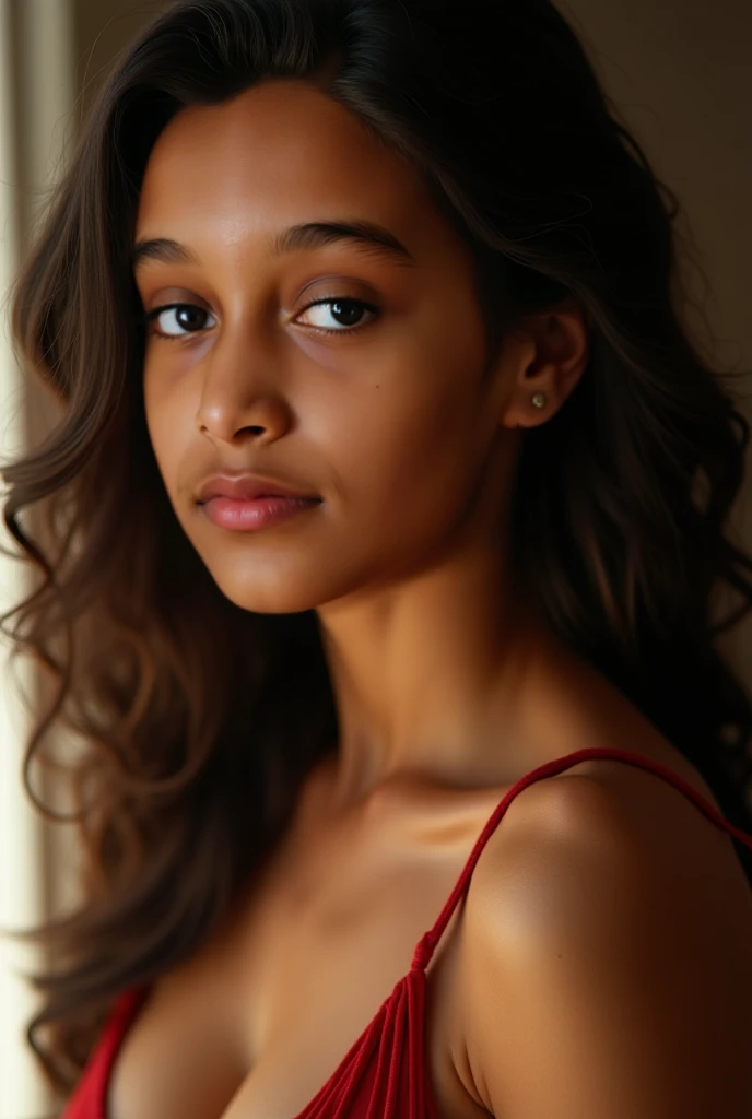 16 years Indian girl, height 5.7 ft, wearing crop top, realist image