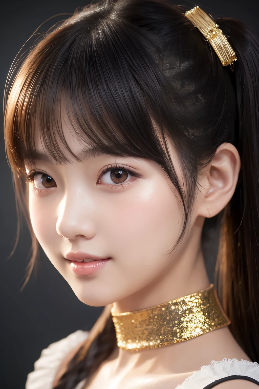 NSFW, 8k, High-level, absurd, masterpiece, best quality, primitive, very detailed CG, very detailed wallpaper, perfect lighting, Extremely detailed (((The personifying " CHUN-LI " as a Little Girl))), MysticSight, Tyndall effect, Tyndall scattering, Studio gray background with (many Dazzling RainbowColor particles BokeH:1.28), (RoundlyButts, ThighGap), (Exposed:0.4), (Assfocus with looking ahead), BREAK (NOGIZAKA face variations) Extremely Detailed very KAWAII face variations, perfect anatomy, Childish, captivating gaze, elaborate detailed Eyes with (sparkling highlights:1.28), long eyelashes、Glossy RED Lips with beautiful details, Coquettish tongue, Rosy cheeks, Radiant PearlSkin with clear transparency . { (Dynamic LifeLike expressions:1.4) | :d) }, (large eyes:-1) .