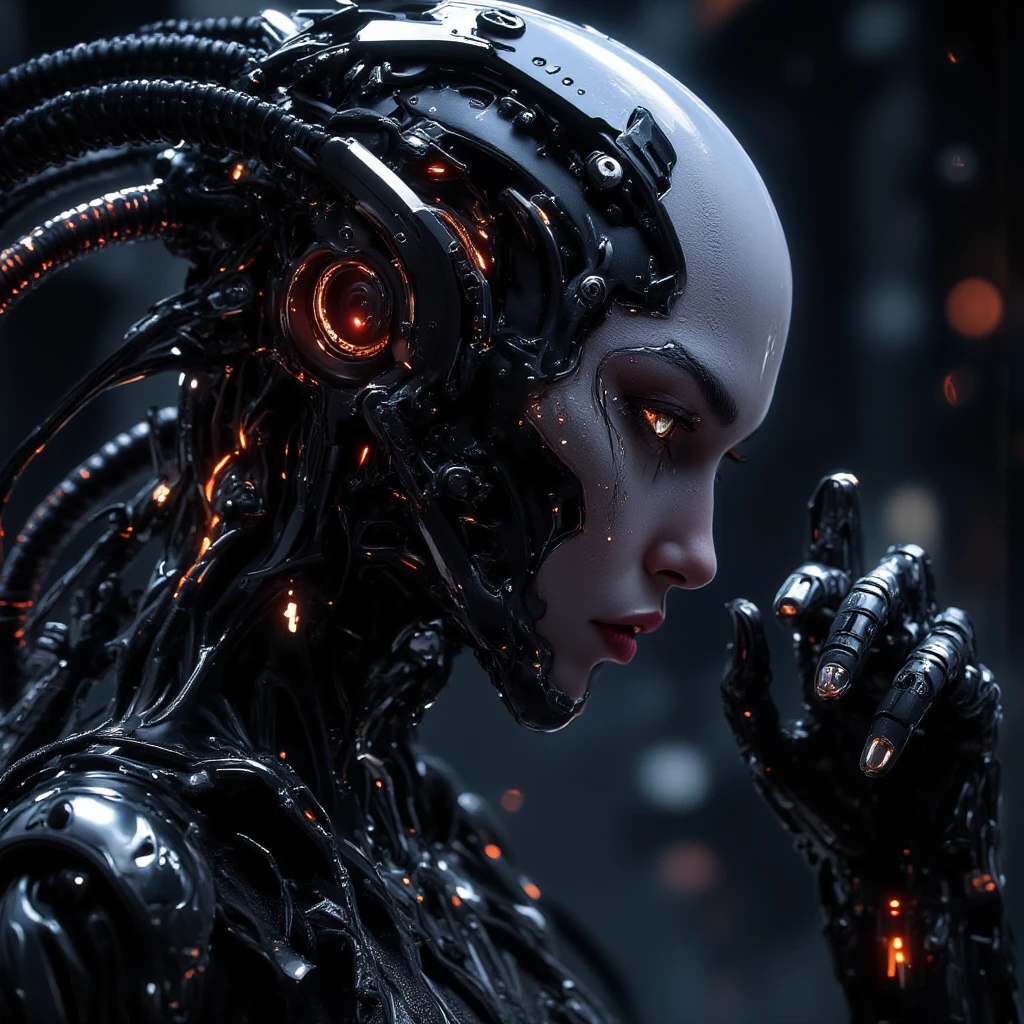 woman，jane_noexist，（Blood vessel attached to tube），The hair is connected to the tube，Black organization，
（（tmasterpiece），（best qualtiy），（ultra - detailed），   
fanciful， sci-fy， terroral， ， extraterrestial， glowing light eyes，naked
Realistic HNSRDLF style complex biomechanical details
masterpiece， an award winning photograph， analogue style， dark chamber， Dim light