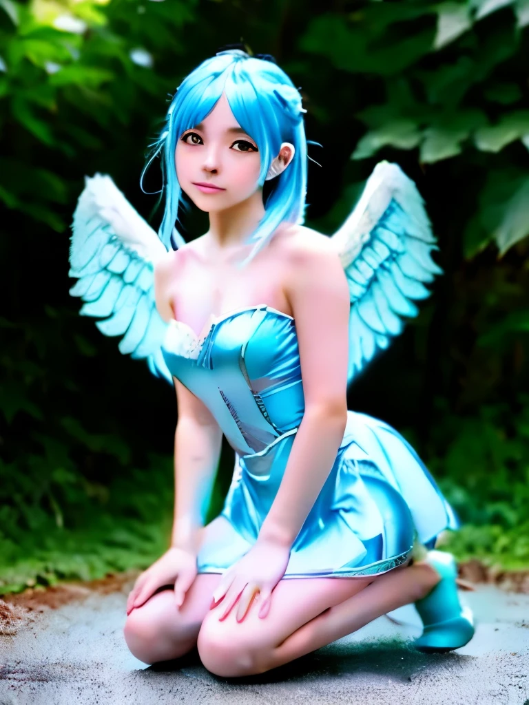 smile、((Cleavage fully exposed))、(((nsfw:1.25))),,(((a very young child:1.44))),(very short hair),(fullbody,(A who is a loli:1.3),(SF),full body,(1 girl, solo, kawaii, anime:1.25),(loli, little, tiny, masterpiece, angel, angel wings, simple halo:1.23), (aqua hair, long hair, blue eyes, twinkle eyes:1.18), (shiny skin, shiny hair, small breast, blue sky:1.18763), (magical girl costume, bare shoulders, white leotard, micro skirt, frills, flying:1.15763), (blush, smile, multicolored clothes, pastel color:1.1225),(dynamic angle, cinematic lighting, depth of field:1.08), fantasy, happy, solo focus, simple background, (see-through:0.85), BREAK