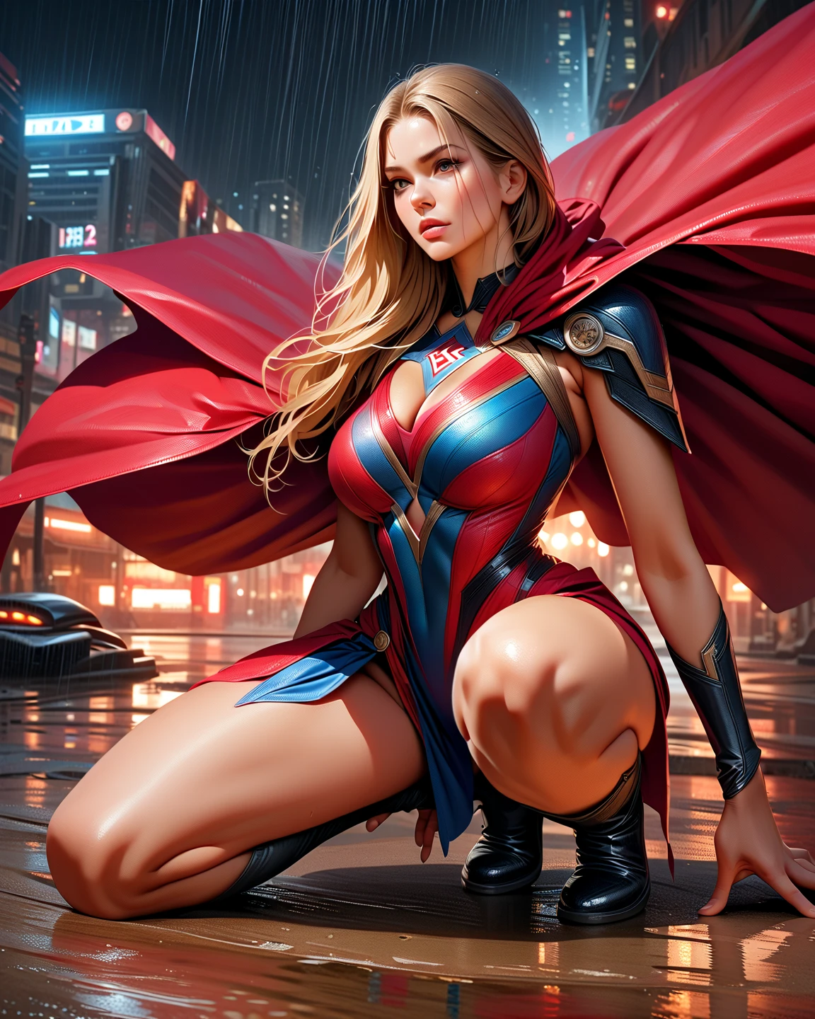 (Giantess element, high resolution, high quality, accurate body structure, detailed body), focus on girl,
BREAK,
Sexy, battle suit, towering giant girl, looking up at approaching woman from below, cute, girl destroying small town,
mischievous expression, white skin, smiling, trampling, walking, trampling, anatomically correct, accurate human body, accurate skeleton, full body portrait, light beam from girl's hand, shock wave from girl's hand, magic,
BREAK,
destroying small town, rubble, burning small town, destroyed small building, collapsed highway, car being crushed, evacuation of residents, sunset, burning small town, rubble scattered at feet, taller than skyscraper, increase destructive element, make city smaller,
BREAK,
(girl and dragon fight:1.5),
BREAK,
blue eyes, monster, (fighting dragon), dragon flying in the sky, dragon in background,