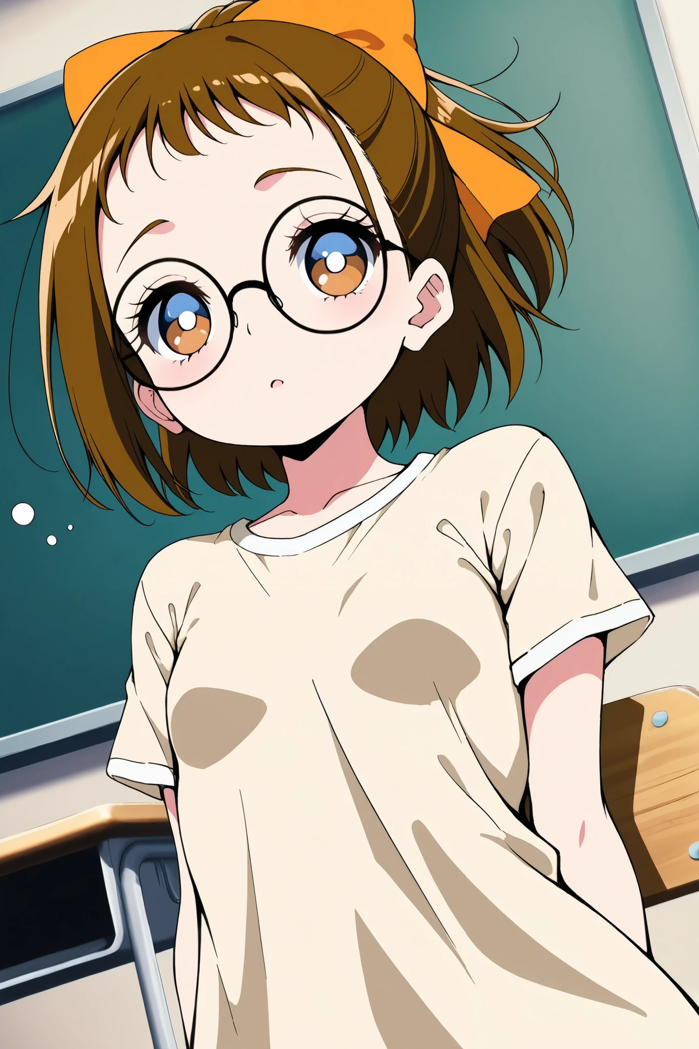 masterpiece, detailed, best quality, HD, UHD, best quality, highres,simple background,
mira_yoo, short hair, brown eyes, brown hair, 1girl, solo,ahoge, glasses,Posing as if listening to a seashell, masterpiece, expensive quality, very_expensive_solve, big_file size, full color,(completely nude:1.2),pussy,niplles,anime color,(:1.2),toddler,chibi,(vaginal sex:1.2),