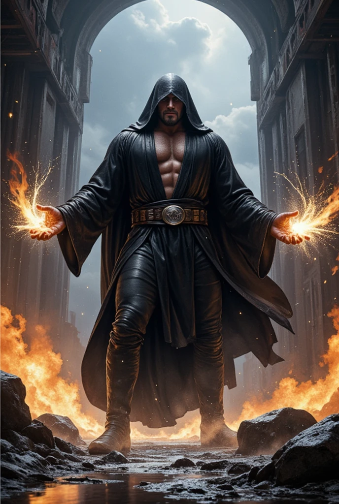 Photorealistic, ((best quality)), ((masterpiece)), (detailed), Grim Reaper, masculine portrait of Death, personification of Death, (open black cloak:1.4), (evil look:1.2), clutching a scythe, 18-year-old male model, handsome, tall, cute looking, evil look, dark look, powerful, young male model, handsome mythical creature, super strong, muscular, fit, massive muscles, six pack, clean shave, white eyes. short wavy messy black hair, short messy hair, messy wavy hair, shirtless, barechested, muscle, ripped, strong body, fit body,Flawless anatomy、shirtless .pubic hair, realistic penis, high quality penis, erect penis, large penis, very long penis, , cum, male pubic hair, large puffy nipples, realistic, ideal male body,ancient linen Greek small skirt, (black linen antique draped cloth skirt:1.3) (Dark background:) 8k, high detailed, ultra-detailed, Stylish Pose, real skin texture, dark cinematic lighting, (night cemetery:1.4), stone graves in the background
