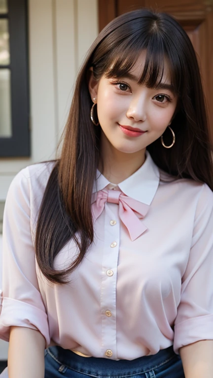 master piece, 8k, detailed ,best quality, detailed, all detailed, extremely,photorealistic,
Very beautiful, very pretty face, famous idol, not wearing clothes, cute hair, with bangs, long hair, wavy hair,E cup, 20’s,crotch visible, gravure idol, bust up, Small frills, nipples visible,bra transparent, Pastel color,bashful smile,put one hand on your head,lick penis,Office lady, blouse exposed, skirt pulled up