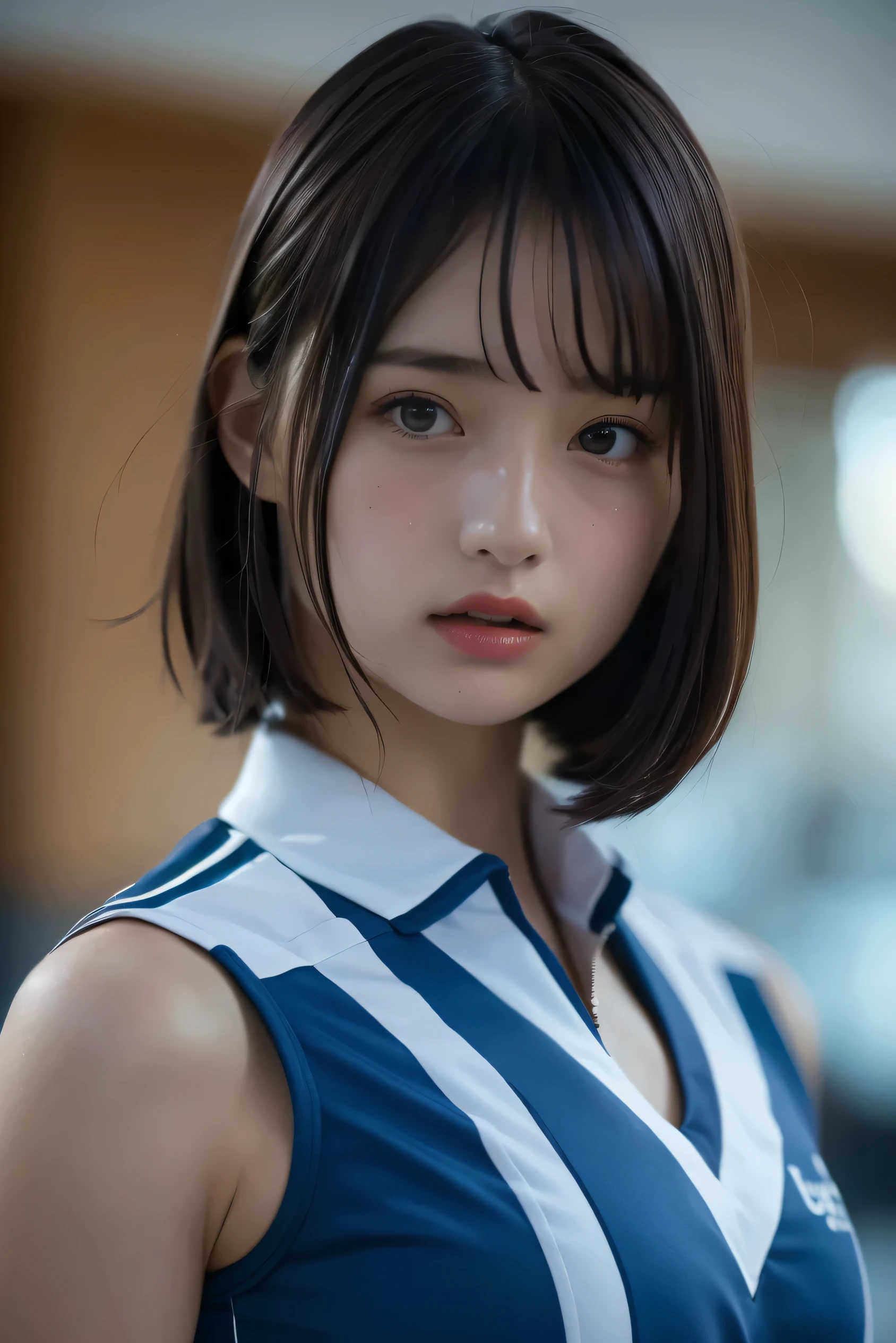 (8k, RAW photo,TOP QUALITY, high definition:1.1), (超realisticな:1.4),(realistic, realistic:1.3), Japanese beauty 、Rhythmic Gymnastics Club、 rhythmic gymnastics uniform 、(( upper body:1.3))