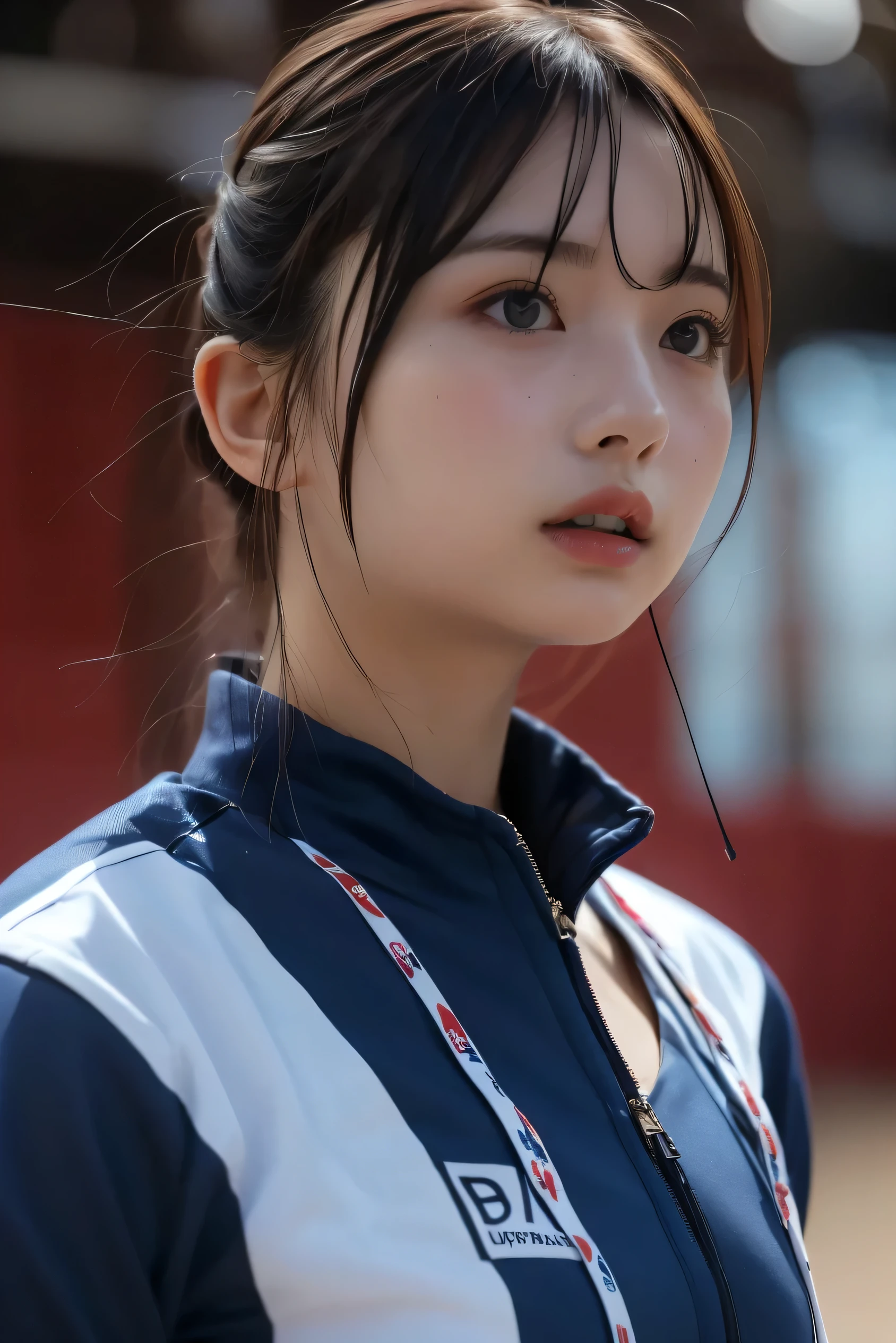 (8k, RAW photo,TOP QUALITY, high definition:1.1), (超realisticな:1.4),(realistic, realistic:1.3), Japanese beauty 、Rhythmic Gymnastics Club、 rhythmic gymnastics uniform 、(( upper body:1.3))