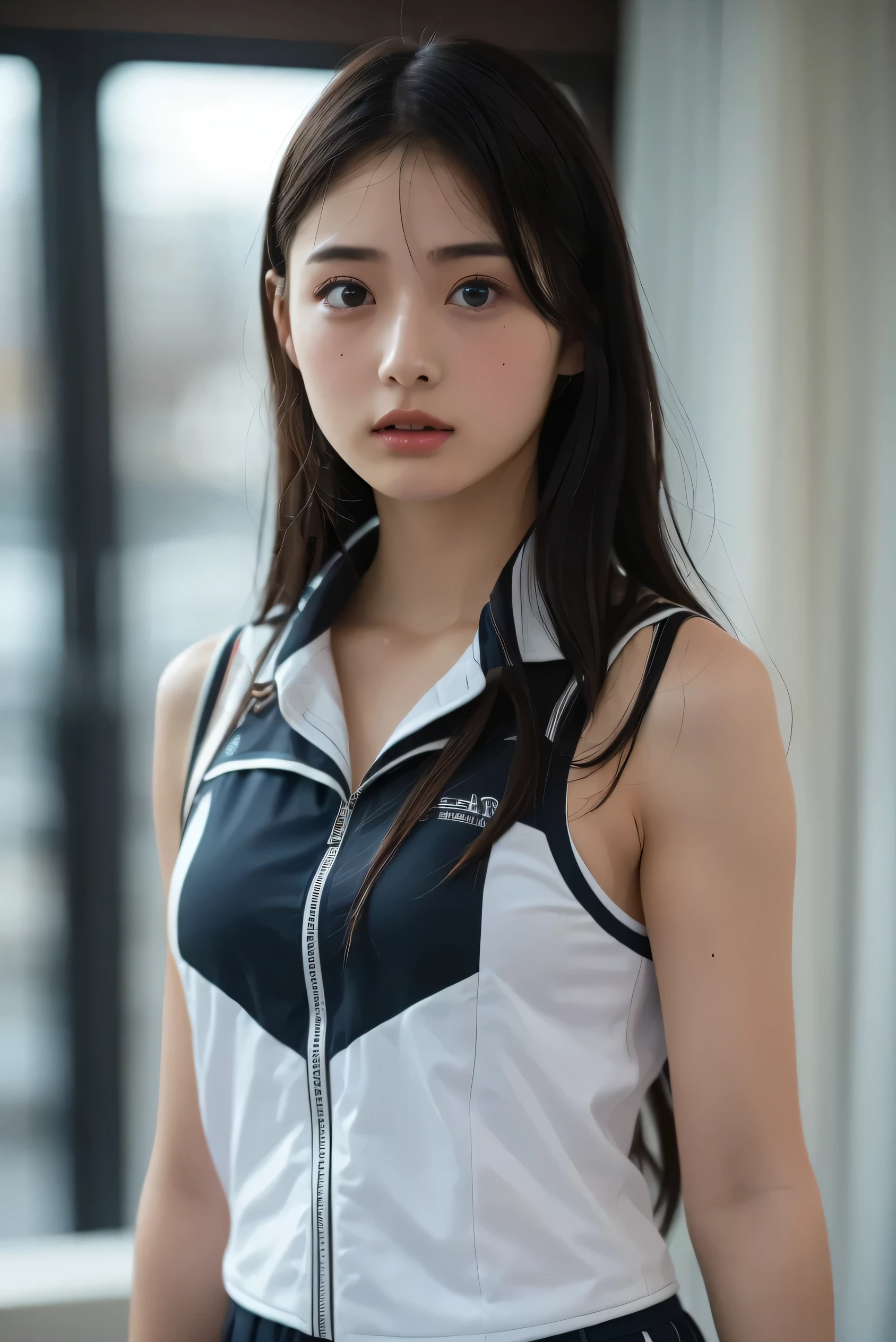 (8k, RAW photo,TOP QUALITY, high definition:1.1), (超realisticな:1.4),(realistic, realistic:1.3), Japanese beauty 、Rhythmic Gymnastics Club、 rhythmic gymnastics uniform 、(( upper body:1.3))