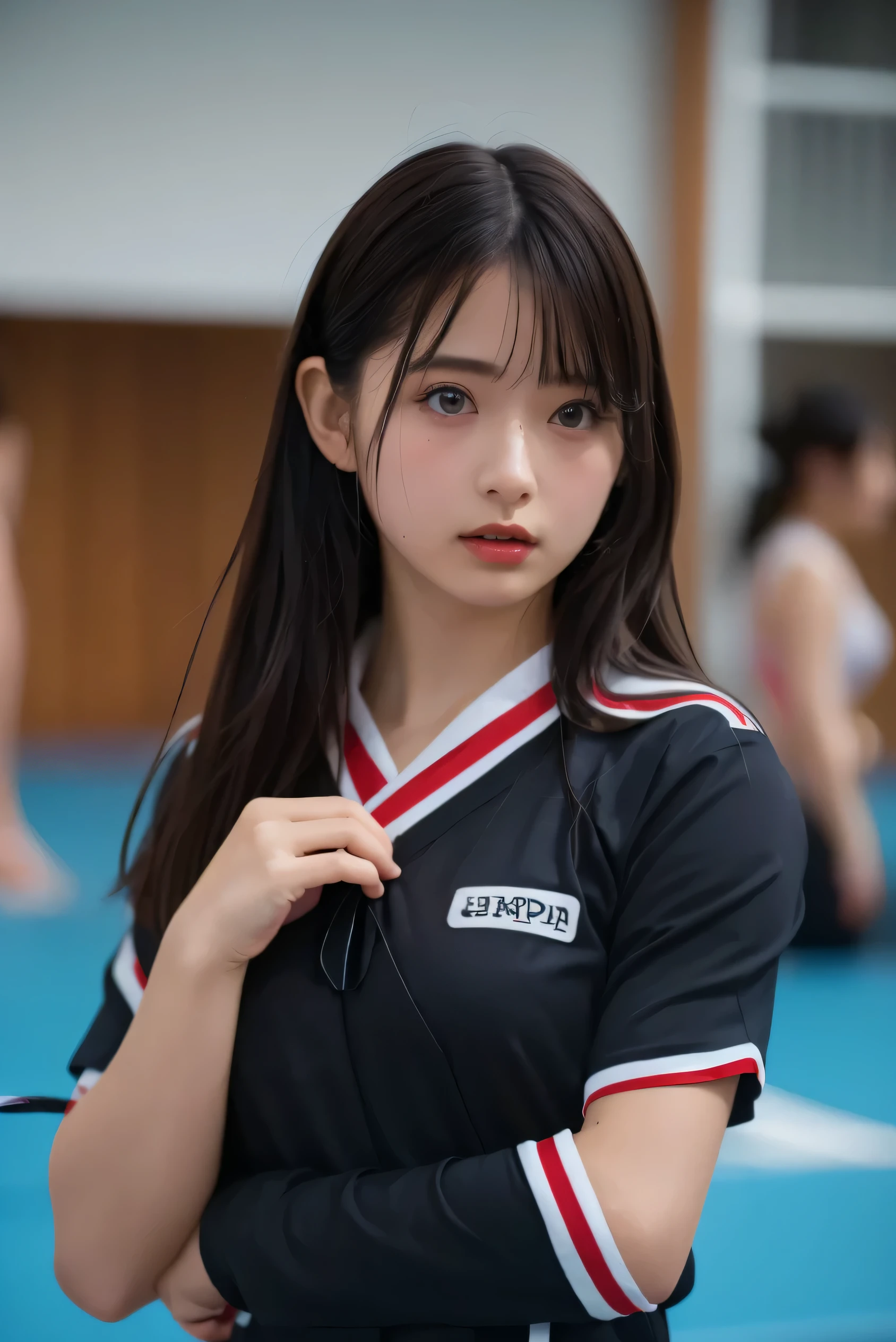 (8k, RAW photo,TOP QUALITY, high definition:1.1), (超realisticな:1.4),(realistic, realistic:1.3), Japanese beauty 、Rhythmic Gymnastics Club、 rhythmic gymnastics uniform 、(( upper body:1.3))