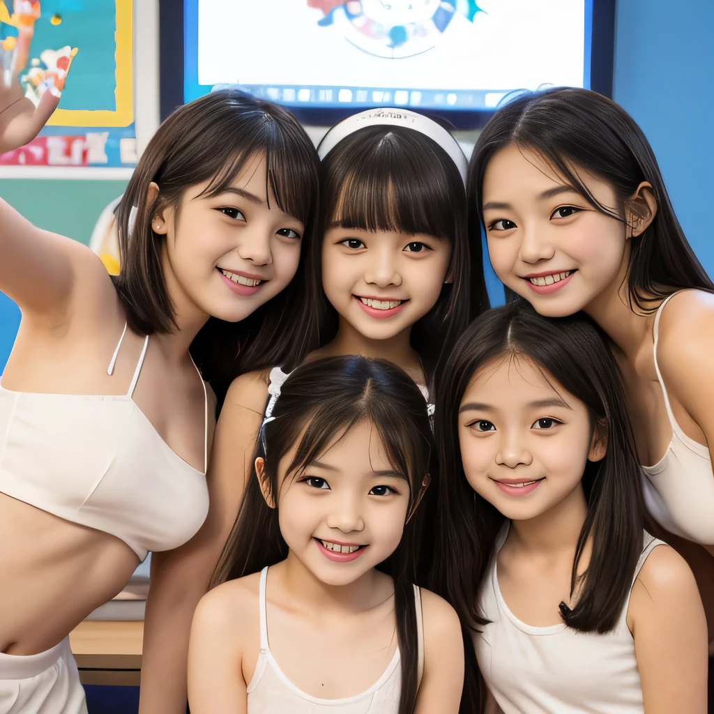 (Completely naked下着姿)、((Super cute and popular idol、Four super cute, girls in one photo))、(masterpiece).A perfect, beautiful, lovely, captivating 's smile、((5 small high-definition whole body photos of 4 people in 1))、((Short Hair Idol Pose))、gap、Super popular junior idol、4 small, short idols、whole body、Baby-faced idol、((Comply nalat Chest))、(((Perfect fit in sexy lace underwear)))、(( beautiful))((((((Lean forward to show your chest))))))((((Open your pussy and show it to me)))
