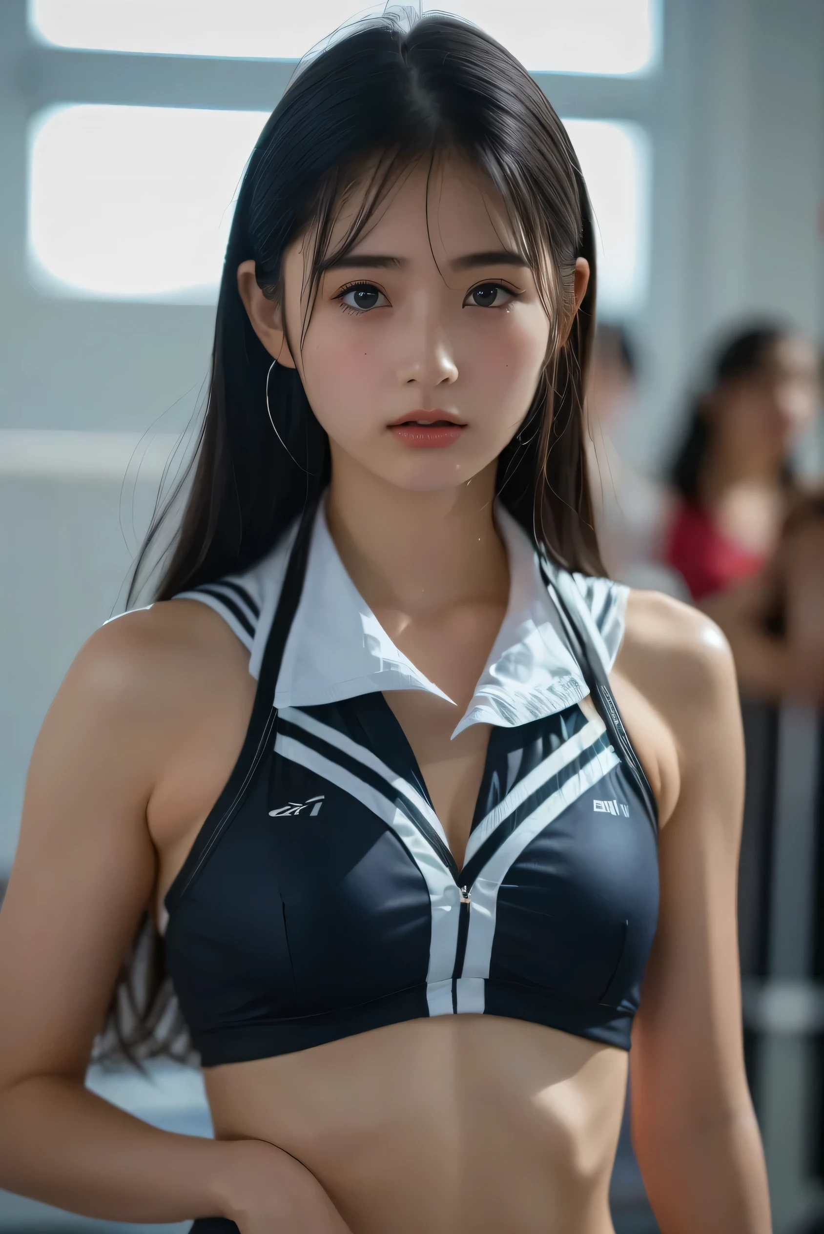 (8k, RAW photo,TOP QUALITY, high definition:1.1), (超realisticな:1.4),(realistic, realistic:1.3), Japanese beauty 、Rhythmic Gymnastics Club、 rhythmic gymnastics uniform 、(( upper body:1.3))