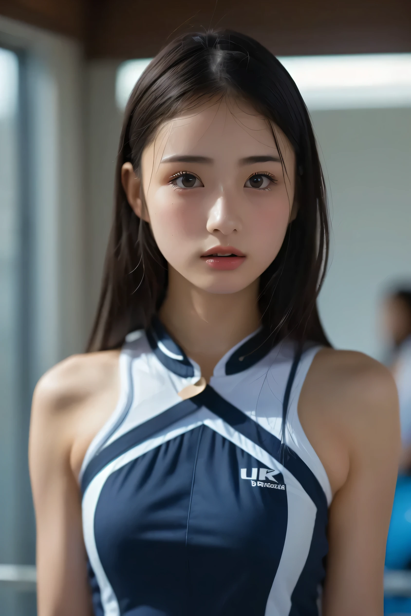 (8k, RAW photo,TOP QUALITY, high definition:1.1), (超realisticな:1.4),(realistic, realistic:1.3), Japanese beauty 、Rhythmic Gymnastics Club、 rhythmic gymnastics uniform 、(( upper body:1.3))