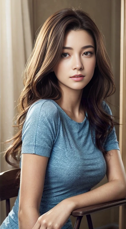 ((top-quality)), long legged, foco nítido:1.2, Beautiful woman with perfect body shape:1.4, Slender Abs:1.1, ((dark brown hair、Colossal tits:1.2)), (Shiny Silver Tight T-Shirt, The sheen、Standing Black Spats:1.2), Detailed face and skin texture, A detailed eye,a park