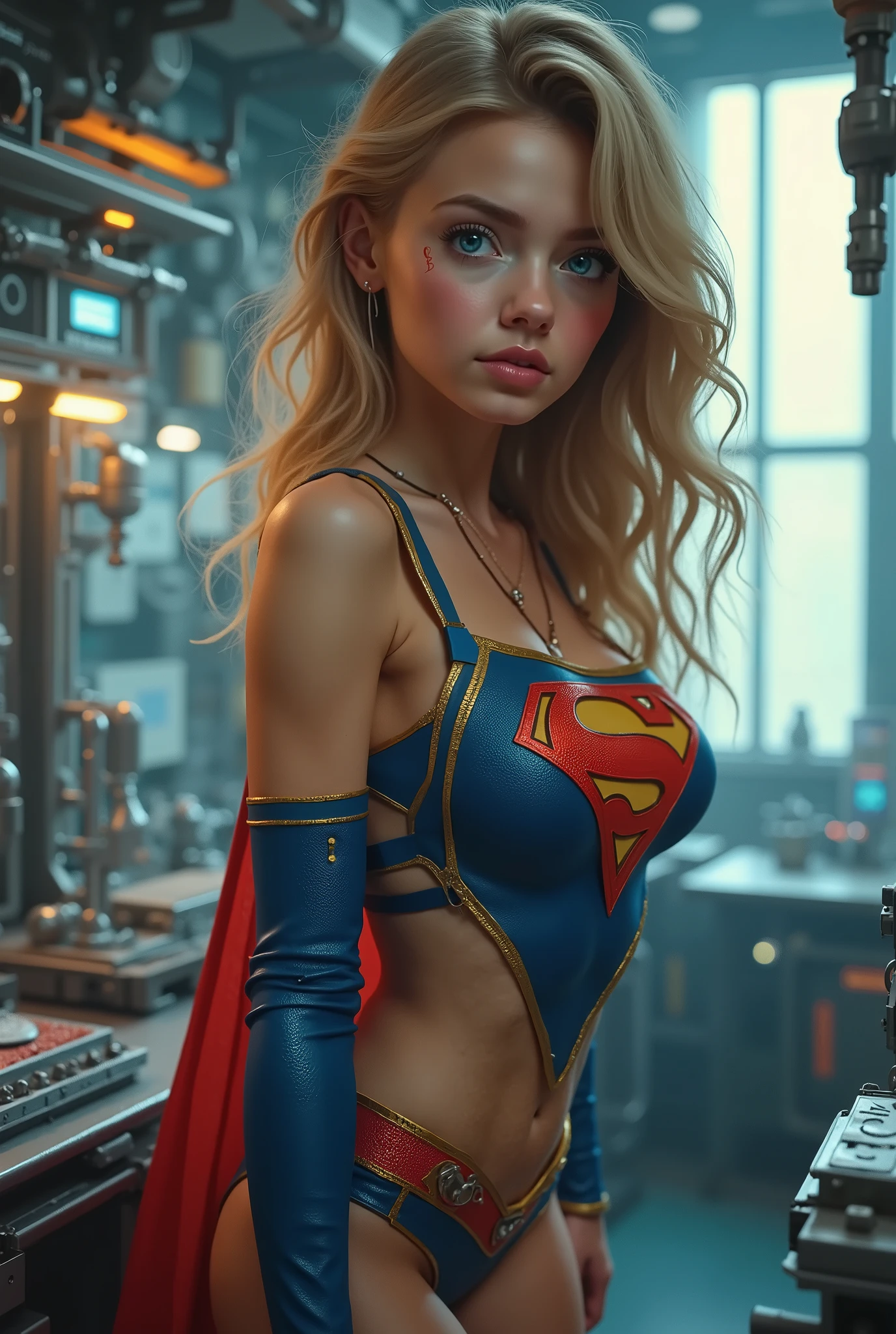(8k, La mejor calidad, Obra maestra:1.2), (realista, fotorrealista:1.37), La mejor calidad,Obra maestra,un extremadamente delicado y hermoso,extremadamente detallado,asombroso,finedetail,Obra maestra,Ultra detallado,A high resolution,extremadamente detallado,Hermosa chica detallada,Ojos y cara extremadamente detallados,hermosos ojos detallados,Luz en la cara, con pechos muy grandes y cola grande muslos hechizantes cuerpo completo y cola grande tatuaje el brazos y piercings y con un traje de superman Supergirl de DC com pantyhose Ojos azules y cara extremadamente detallados,hermosos ojos ultra 4k detallados,Light on the face riding a e in a dark room, tocando una consola dj con ariculares my sexy puestos en una fiesta eletronica , octanaje fantasy 8K, fondo de fiesta eletronic