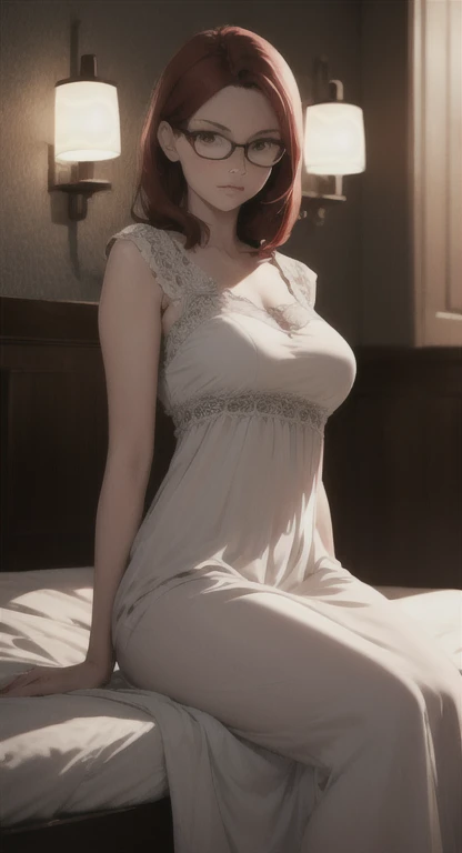 there is makima in a white dress posing for a picture, red hair, red eyes, amouranth, better known as amouranth, seductive anime girl, photorealistic anime girl render, extremely detailed artgerm, smooth anime cg art, beautiful alluring anime woman, young beautiful amouranth, trending on cgstation, artgerm. high detail, photorealistic perfect body