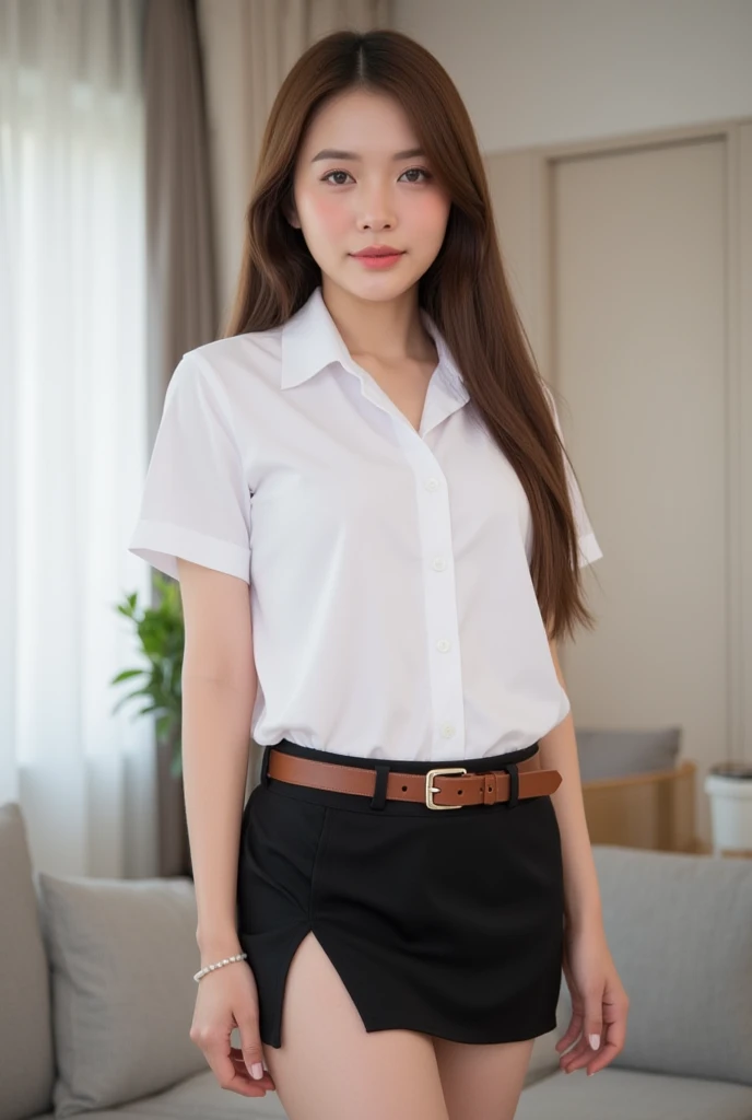 Mature Milf Young,ponytail,Office Clothes,Age 35,Erotic style,So cute,whole body,Perfect face with soft skin,Gorgeous long brown hair,8K resolution,Ultra-realistic,Super detailed,high quality,Erotic beautiful immature woman in fashionable clothes,(Look at the viewers)