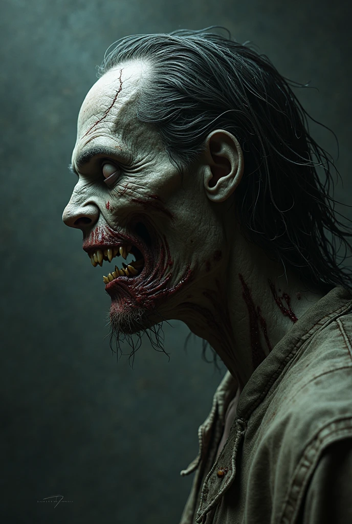 Un Super Saiyajin Zombie, En medio de una guerra zombie, sangre, sangre, chispas de sangre, horror, 12k