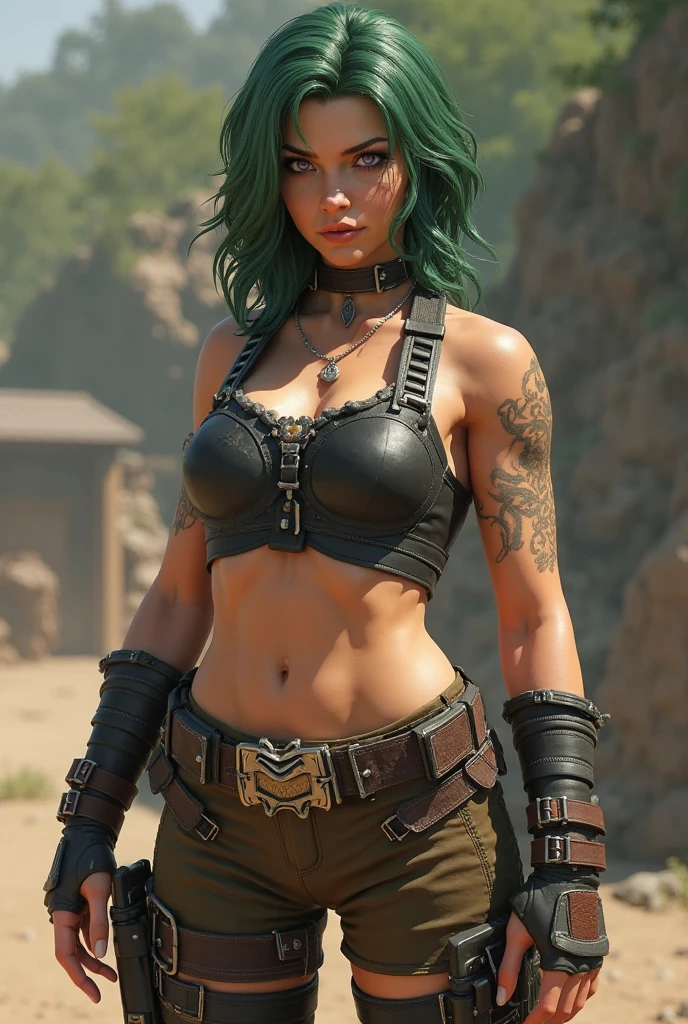 (post apocalyptic woman),(medium breast),wearing skimpy post apocalyptic clothes ,(destroyed city after nuclear blast),warzone, (post apocalyptic), looking down a hill, fangs , spicked necklance, pussy, holding a gun, (newdawn), (aurora borealis),( metal vibes)
BREAK
(masterpiece, best quality, ultra realistic, 4k, 2k, (intricate, high detail:1.2), film photography, soft focus,
RAW photo, photorealistic, analog style, subsurface scattering, photorealism, absurd res), ((closeup))