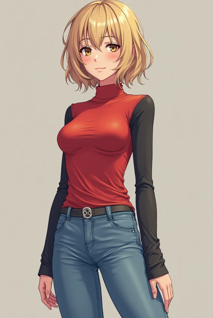 por artista "2d", 2d Clave Visual, Manga europeo, Pixiv, Zerochan, Arte 2D, Fantia, scarlett johansson, (((cuerpo completo))), musculosa, corte pixie,ropa casual ,ojos de ostilidad