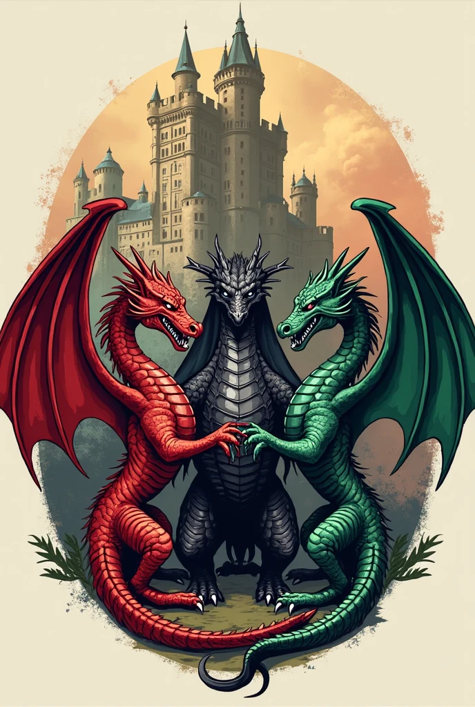 two dragon fighting over a castle with a castle in the background, dungeon and dragons art, dragons, dungeon's & dragons, battle with dragon, dungeon and dragons, dungeons and dragons art, dragon art, world of fire and blood, dungeons and dragons artwork, dungeon and dragon illustration, d & d fantasy digital art, dungeons and dragon, symmetrical epic fantasy art