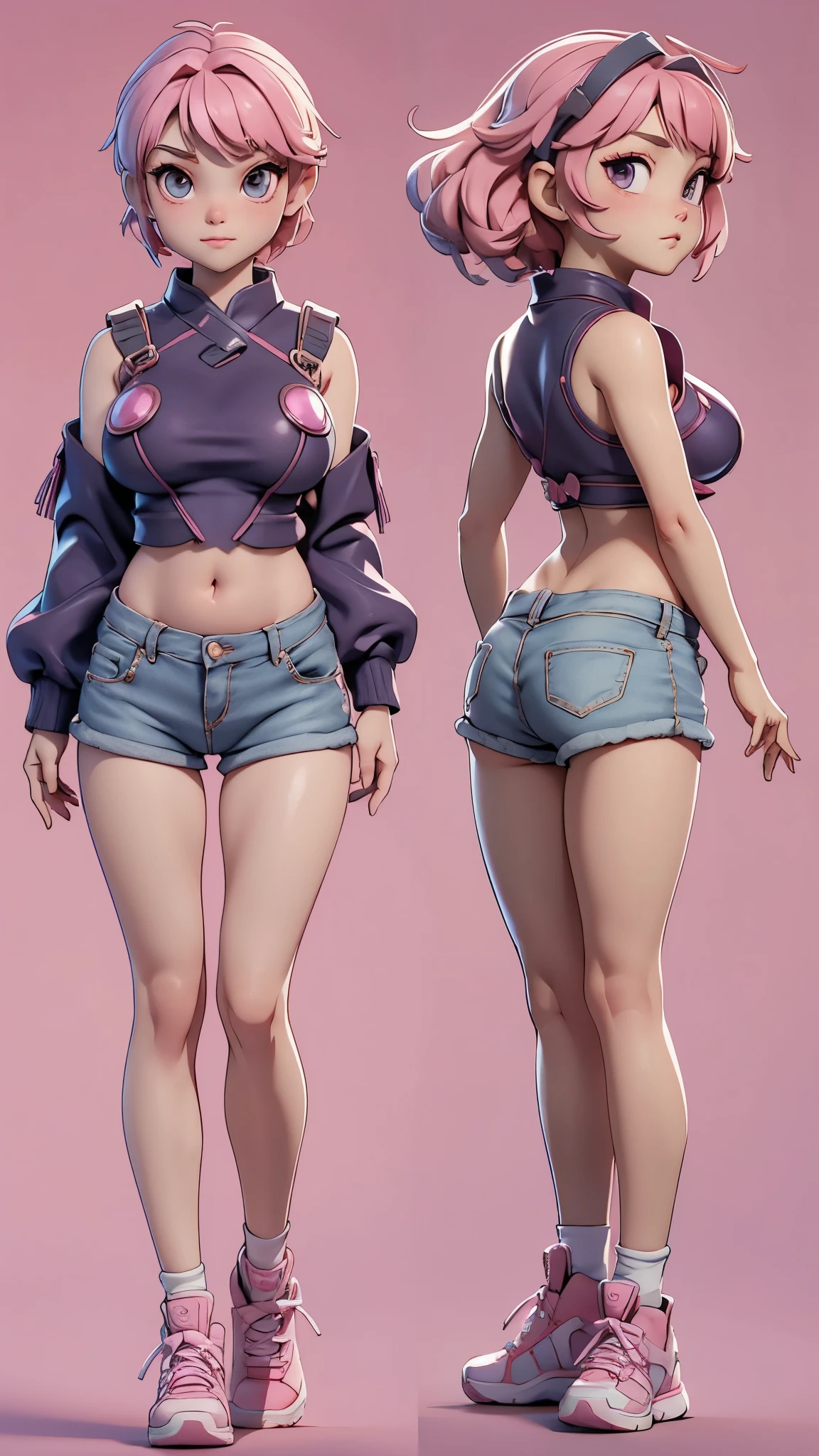 1girl, (cinnamon steel extraterrestrial valkyrie:1.3), (full body:1.4), neon blue hair, Lemonade Braids,twintails, , , narrow waist, tall, thicc hourglass figure,(muscular:0.6), , (denim jacket:1.2) [:revealing, seductive costume design:0.2],  BREAK infernal Akiba, epic scenery BREAK detailed hands, hand model
