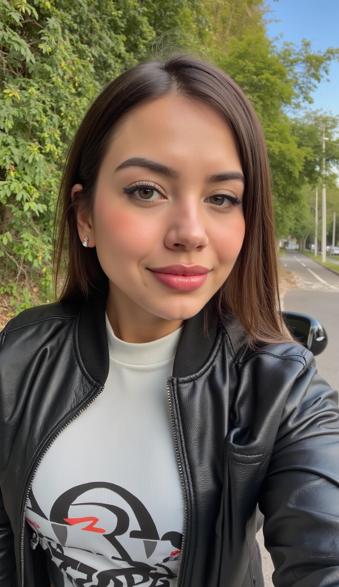 (photorealism: 1.2), photograph of an extremely beautiful 21 year old Latina, ((European baby face: 1.3)),((cute and delicate)), perfect eyes, perfect lips, green eyes, light brown hair combed to the side, ((slim and sexy body)), extra long hair, petite, gamer girl, fit girl, e-girl, body measurements 100-60-100, height 1.67, very thin, weighs 49 kilos. she is having a great and funny day, on the Harley-Davidson motorcycle (long legs, helmet in hand, defiant look). full body photography, different angles, different poses, different perspectives, She feels happy, she feels flirty, she feels very bold, she feels beautiful, she feels like a whore but she loves it, she feels like a slut but she loves it, She's acting like a disgusting, silly, flirty whore. RAW photography, dslr camera, soft lighting, high quality, film grain, Fujifilm XT3, (nsfw:1.1), incredible detail, masterpiece, 8k, 35mm photography, dslr camera, great detail of her body and face, Great detail of the background and environment.