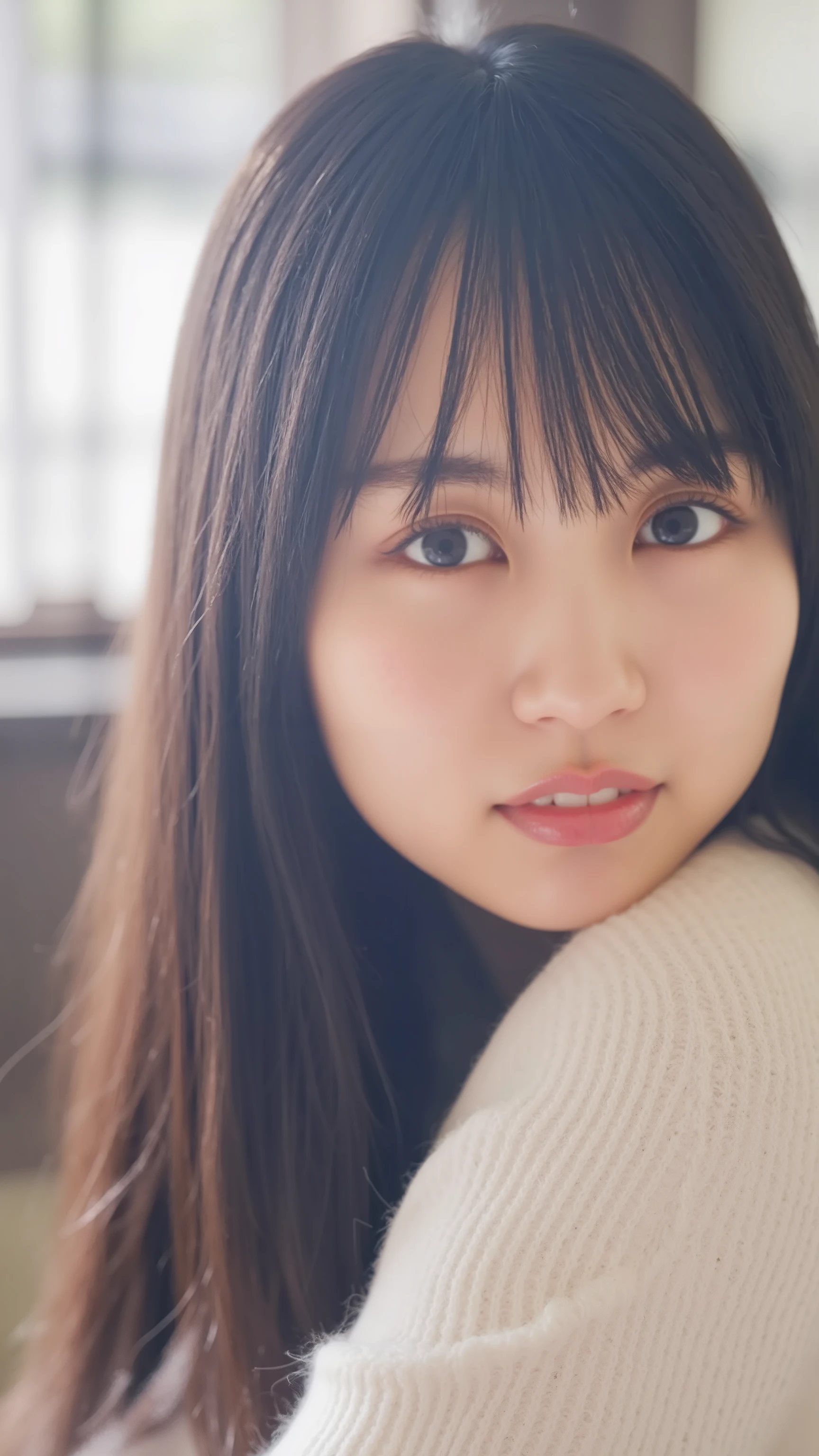 (((Ultra-high resolution、close、Cute Japanese Woman)))、顔のUltra-high resolutionクローズアップ画像を作成してください。
Long, straight black hair frames her face。
So that every single hair is clearly visible、Depicts subtle color changes depending on the amount of light hitting the subject。
The skin is white and smooth、Has a natural glow。
Fine skin texture、Representing the fine details of pores。
amountや頬に薄い赤みがある部分を詳細に。
The eyes are almond-shaped and dark brown.。
Fine details of the iris、Depicts color gradations and patterns。
Long, natural-looking eyelashes, each and every one visible。
Well-groomed eyebrows、indivual々The hair is clearly visible。
Light reflects off into the eyes、Create small highlights。
noseは繊細で、nose孔の細かいディテールがある。
Lips are plump and naturally pink。
Depicts the fine lines and soft curves of the lips。
Shiny、Accentuate the shape。
Detailed depiction of lip texture。
Particular attention to the depiction of light and shadow。
Soft natural light gently illuminates the face from the front。
amount、nose、Creates a subtle glow on the cheeks。
Shadows are cast softly along the contours of the face、cheekbone、Jaw Curve、noseの側面を強調。
The gloss of her lips reflects the light faintly.、Emphasizes plump texture。
The shadow of the hair adds depth and dimension.、indivual々The hair shines in the light。
The background is simple and blurred.、Focus on the face。
In the highest quality、Representing the utmost detail。
Negative prompts:

Noisy Images、Low resolution、Avoid blurry detaily hair is messy、Avoid unnatural hair textures。
Skin is unnaturally smooth、Avoid overly processed skin images。
Pores are invisible、Avoid products that have lost their skin texture。
Flat iris、Avoid those that lack detailed information。
short lashes、Avoid unnaturally thin eyebrows。
Light reflects off into the eyesていない、Avoid those with expressionless eyes。
noseのディテールが欠けているものは避ける。
Dry lips、Avoid unnatural colors。
Lip texture is not visible、Avoid non-shiny items。
Poor balance of light and shadow、Avoid evenly lit faces。
amount、nose、Avoid products that don&#39;t have a glow on your cheeks.。
cheekboneやJaw Curveが強調されていないものは避ける。
The shadow of the hair is shallow、Avoid things that lack volume。
The background is complicated、Avoid images where the face is not in focus。