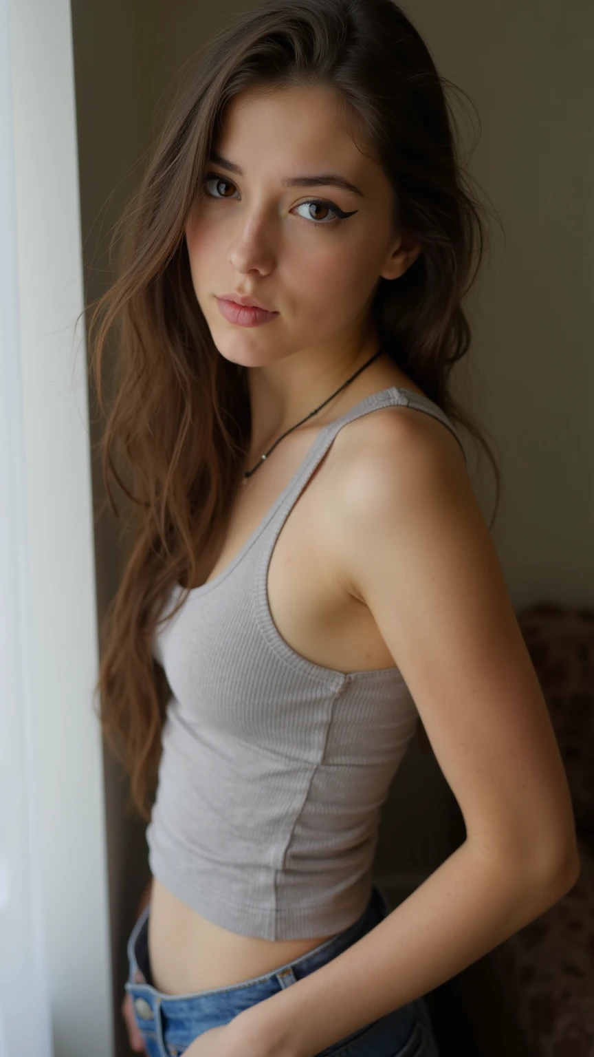 The Beautiful Girl Has Pale Freckled Skin A Pale Body And Very Small The Beautiful Girl Has Pale Freckled Skin A Pale Body And Very Small