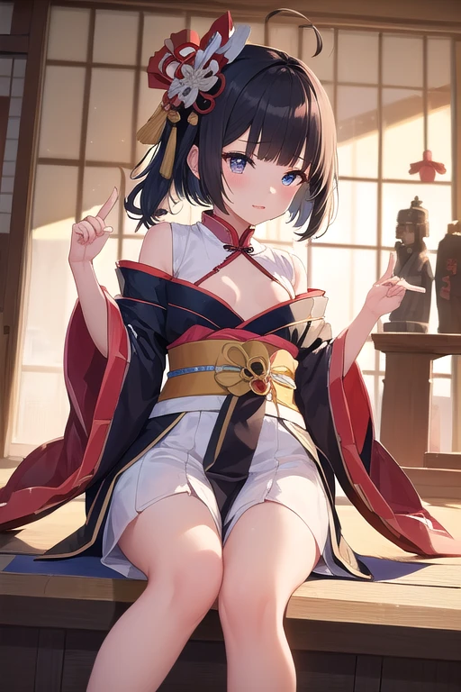 Genshin impact, Keqing, fingering, ganyu, blushing, underwear