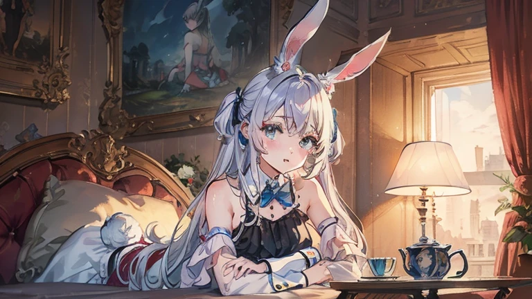 make the logo for the movie Alice and Wonderland with the logo referencing the rabbit