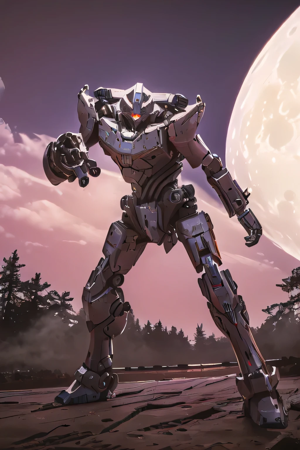 (bright eyes: 1.5), (metal body robot: 1.5), Unreal Engine, ((TOP QUALITY, masterpiece, Ultra Fine, 4K, 8k)), realistic, sci-fi,shining eyes, ( lens flare:0.3), Volume Fog , Male,  full face helmet, Nijimecha, (thunder: 1.5), ((Is making intense movements: 1.5)), j43g3r, (He holds a very large electric sword in front of his body: 1.0), (midnight, Big Fullmoon: 1.5), (hurricane), (above view), mk
