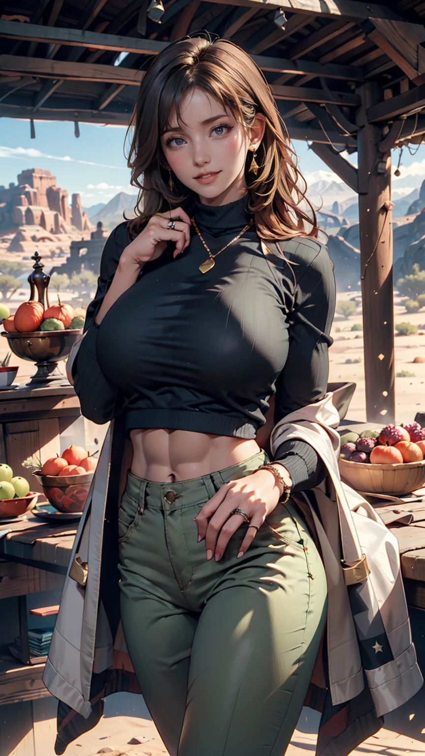 photorealistic, high resolution, soft light,1women, solo, wide hips, (detailed face),tattoo, jewelry, long sleeve sweater, red sweater, blue and green hair, (closeup), wide angle,, (busty), ((huge breasts)), large breasts, full body angle, 40 years old woman , thick thighs , thick arms , standing in dark rooms, pants, wearing a three bracelet, wearing two diamond necklace , wearing a watch, wearing airmax shoes , japanese goddess, wavyshort hairstyle, fat belly, thick belly, thick hips, thick arm, bbwchan