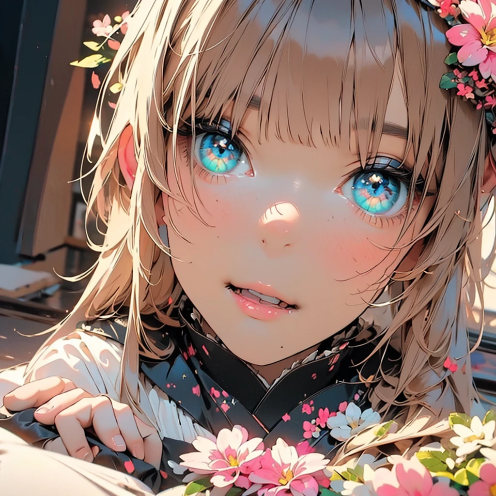 Cowboy Shot:1.5、Colorful anime blonde girl, portrait of a full body, in frame, Background Frame, Inside the background frame, Watercolor Clip Art, Huge flowers splash, Lush, Flowers splash, Full illustration, ((White background)), 4K, Sharp Focus, watercolor paiting, smooth soft skin, Japanese style, Symmetrical, Soft lighting, Detailed face, Concept art, Muted colors, Watercolor style, Fairy tales in children's style, Octane Rendering, 。.。.。.。.。.。.。.3D, Perfect face, Detailed face, Delicate face, Perfect sharp lips, Detailed eyes, watercolor paiting
