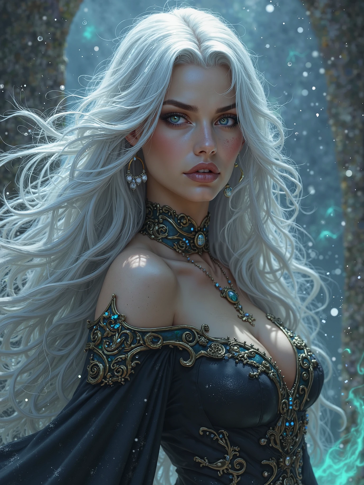 Smooth out her eye structure to make her look prettier and enlarge her breasts