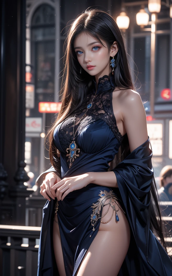 dark fantasy, 2 asian woman scary rock star band, vintage charm, skinny body, upward blow hair, squint eyes, exaggerated features, rotten poison holes body, distorted scary face, rough long face, different facial expressions, wearing different color glamorous cocktail gown, black water drips, are dancing energetically, with a handsome korean man with suit, nightclub background, 3D animation display, background lighting, many people partying in the background