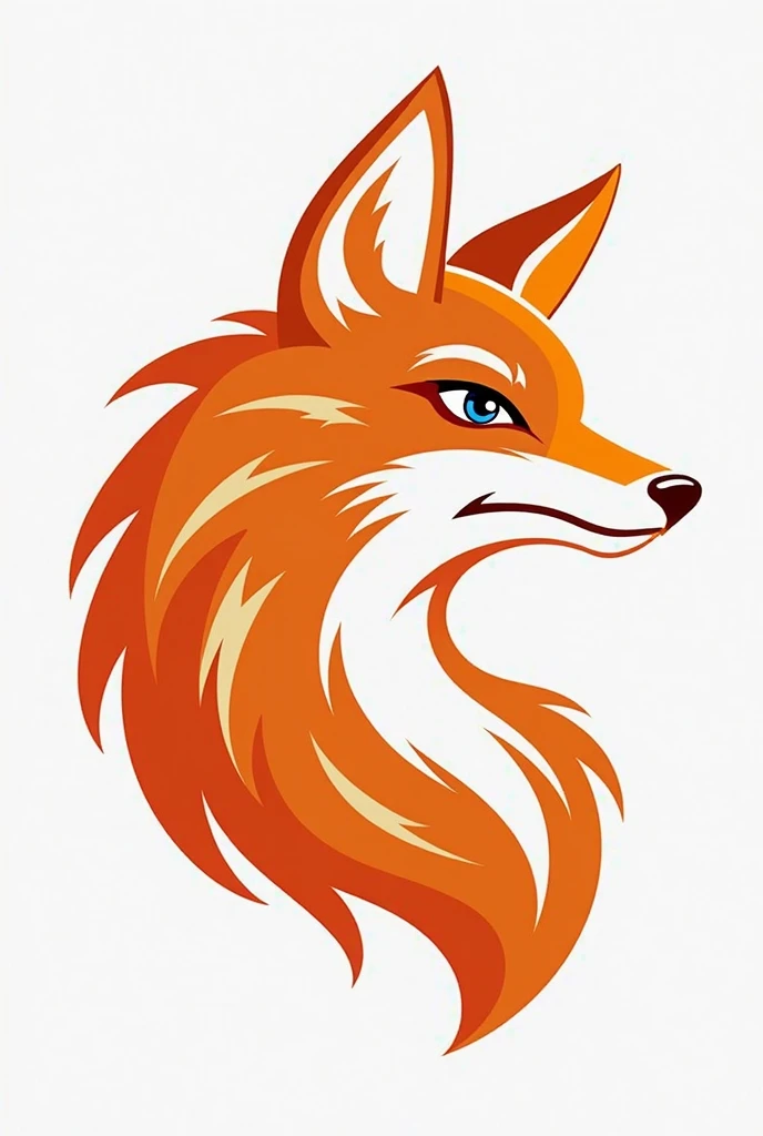 (4 divisions), Different fox tail logos attached to the letter O,  Color orange and white , without gradients