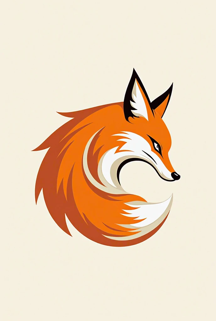 (4 divisions), Different fox tail logos attached to the letter O,  Color orange and white , without gradients